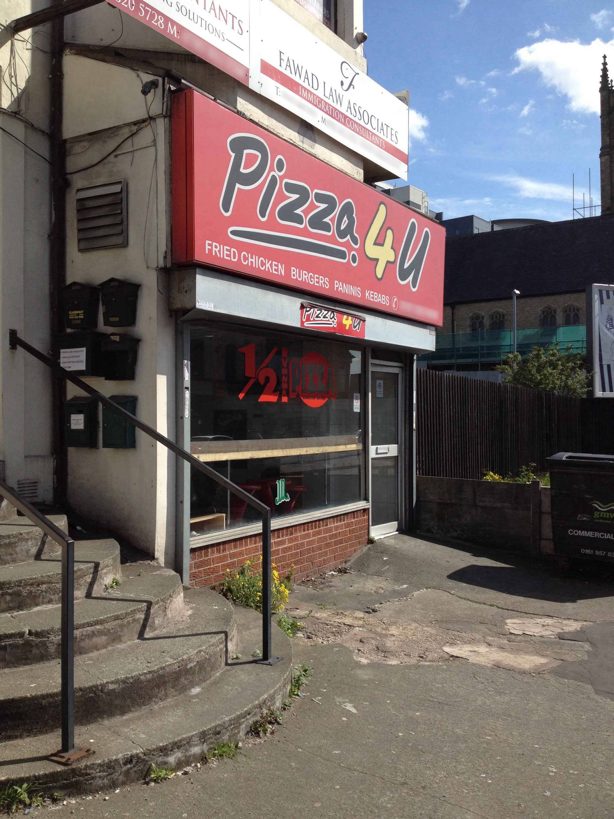 Menu of Pizza 4 U, Cheetham Hill, Manchester