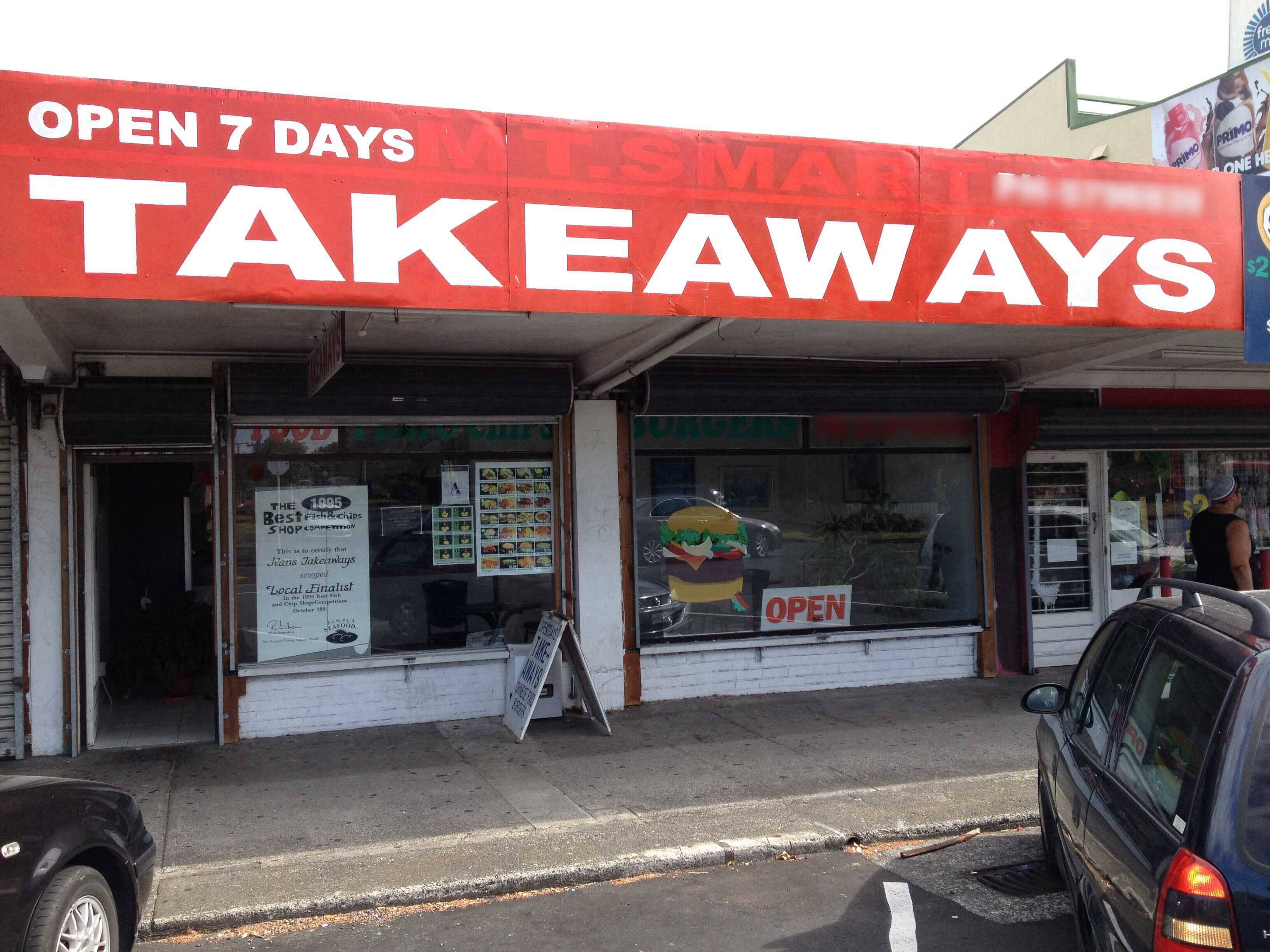 Menu of Mt Smart Takeaways, Onehunga, Auckland