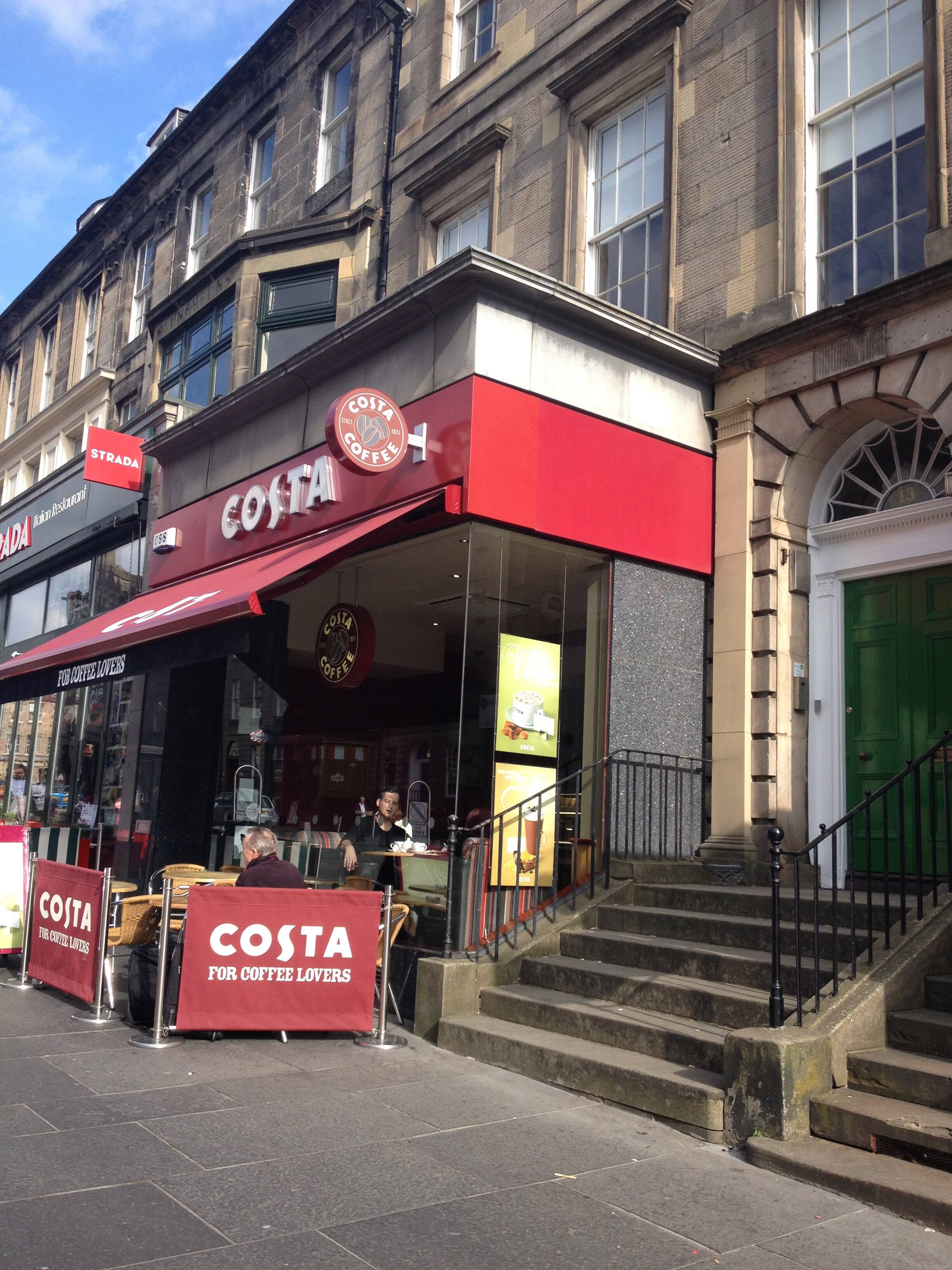 Menu of Costa Coffee, Castle Street, New Town, Edinburgh