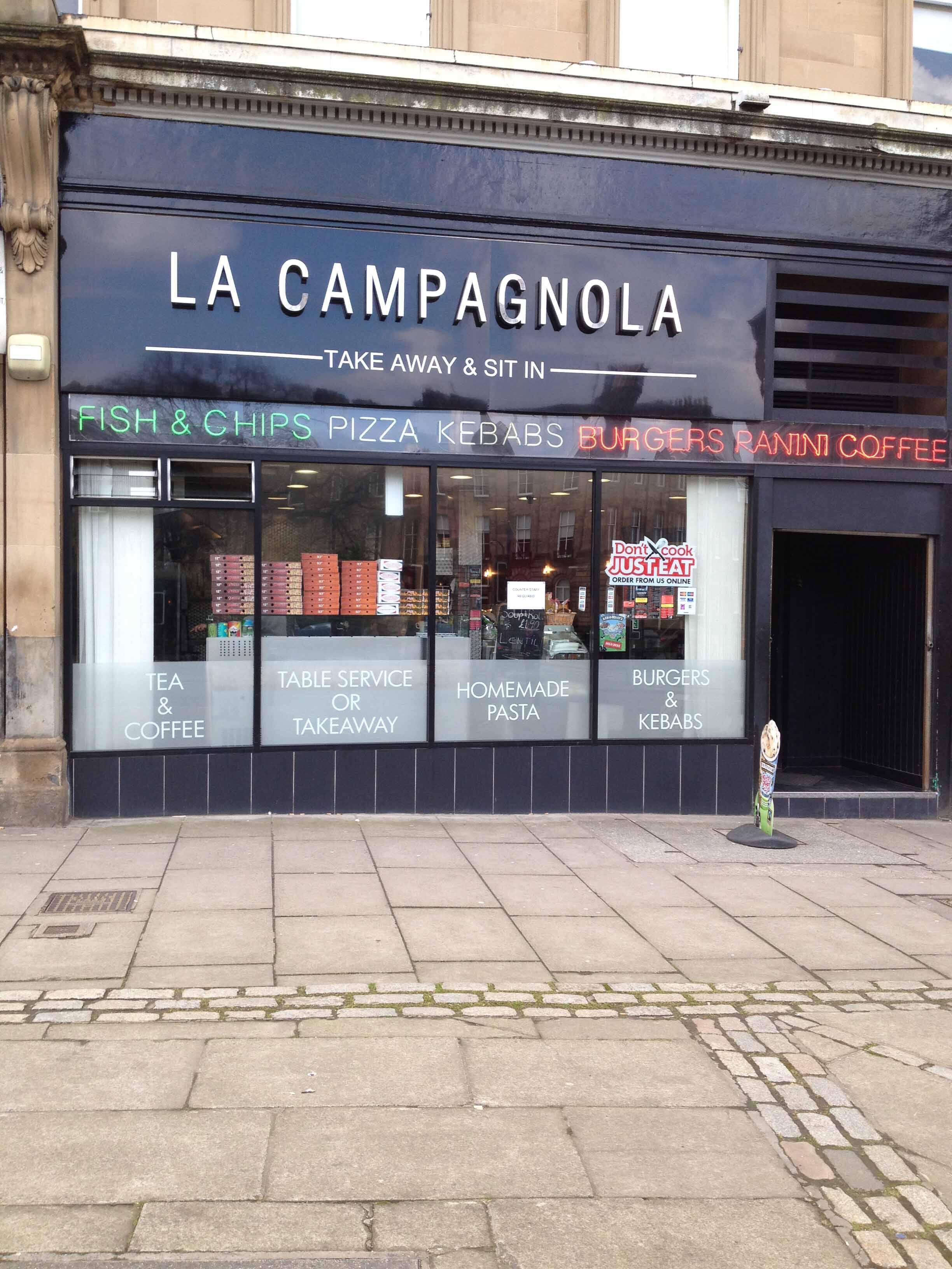 Menu of La Campagnola, West End, Edinburgh