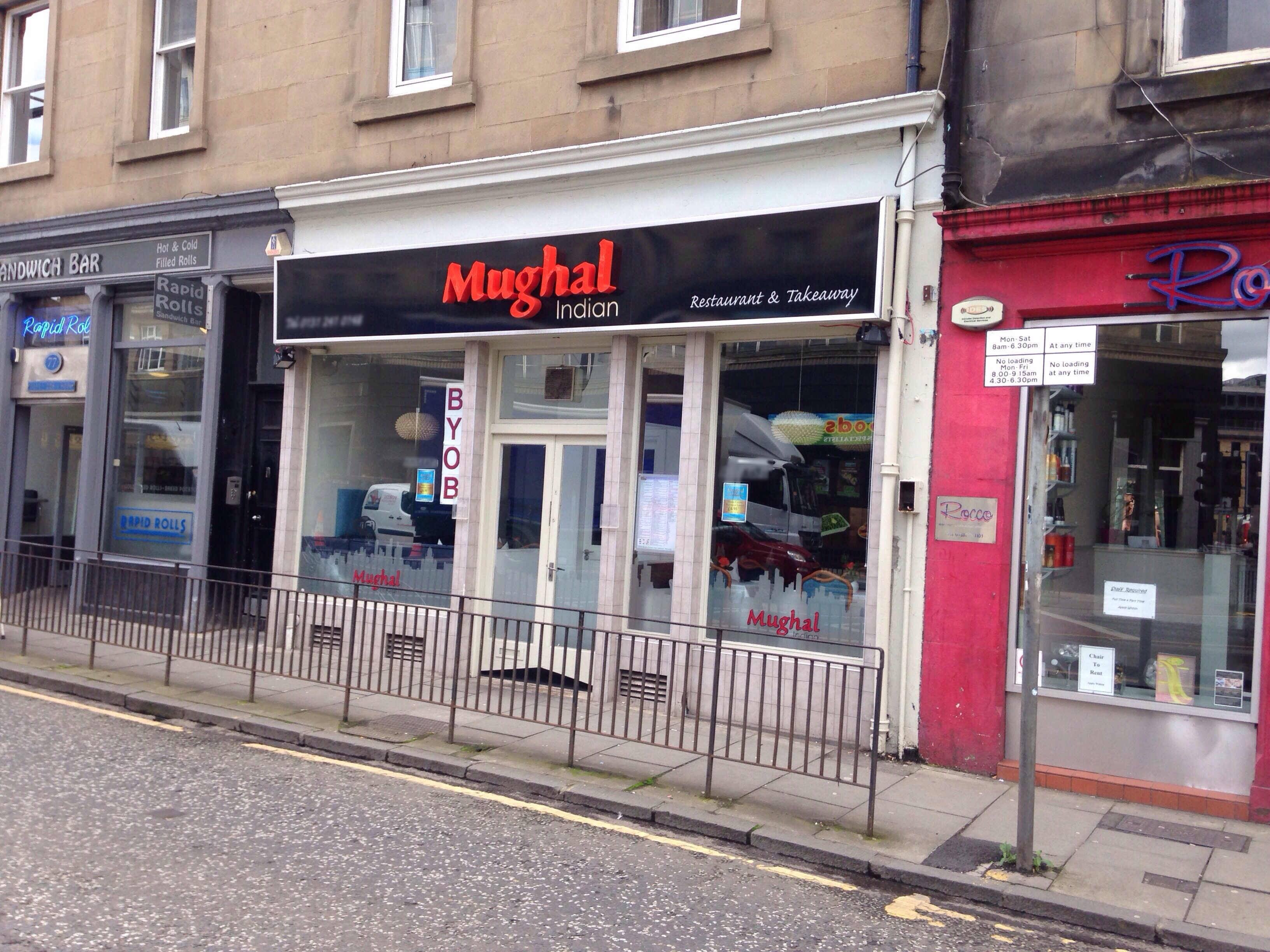 Menu of Mughal Indian Restaurant, Fountainbridge, Edinburgh