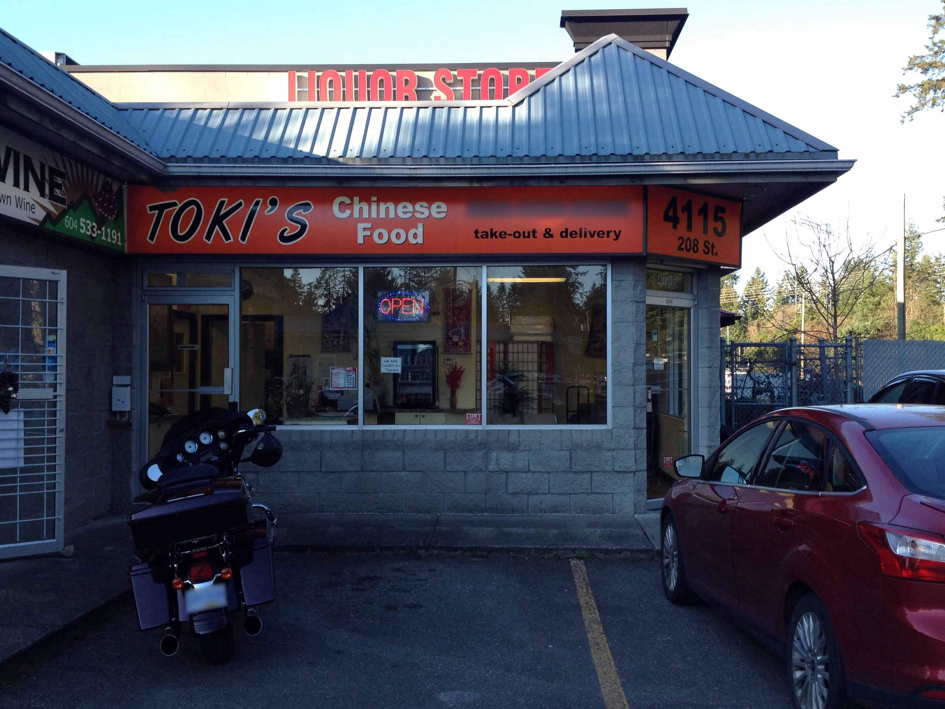 Menu of Toki's Chinese Food, Langley Twp, Langley