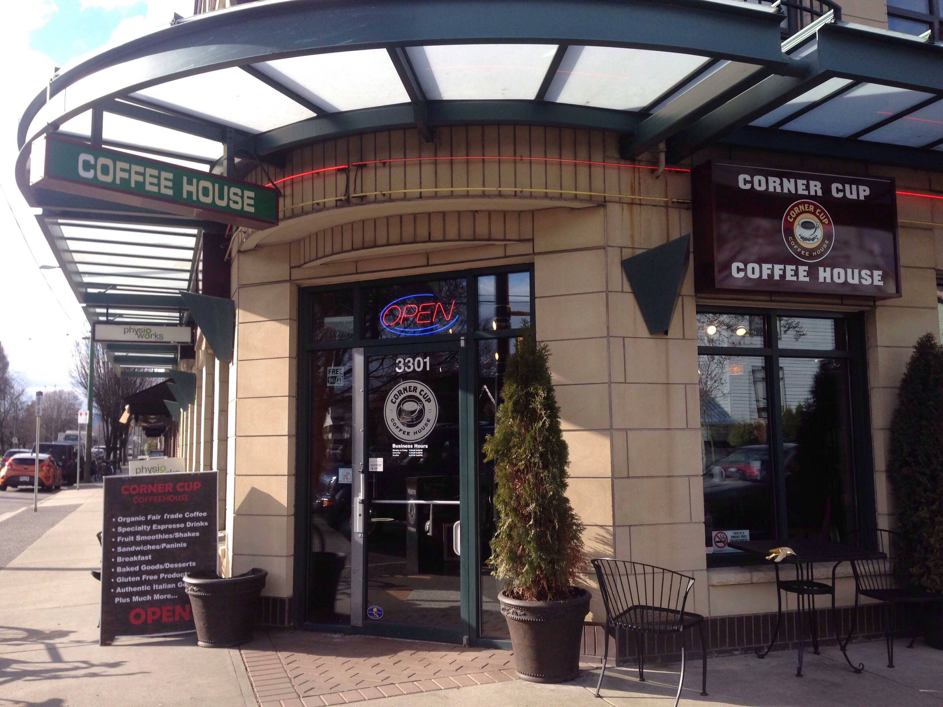 Menu of Corner Cup Coffee House, Kitsilano, Vancouver