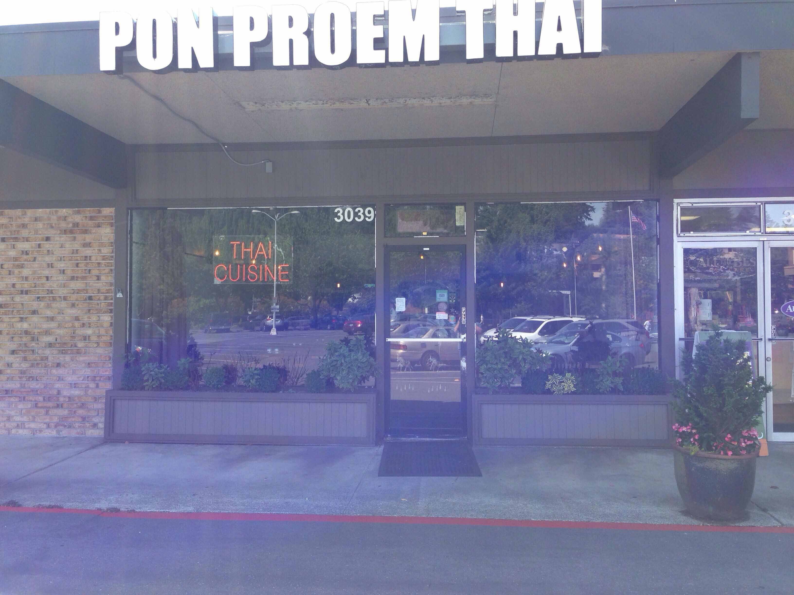 Menu of Pon Proem Thai Restaurant, Mercer Island, Mercer Island