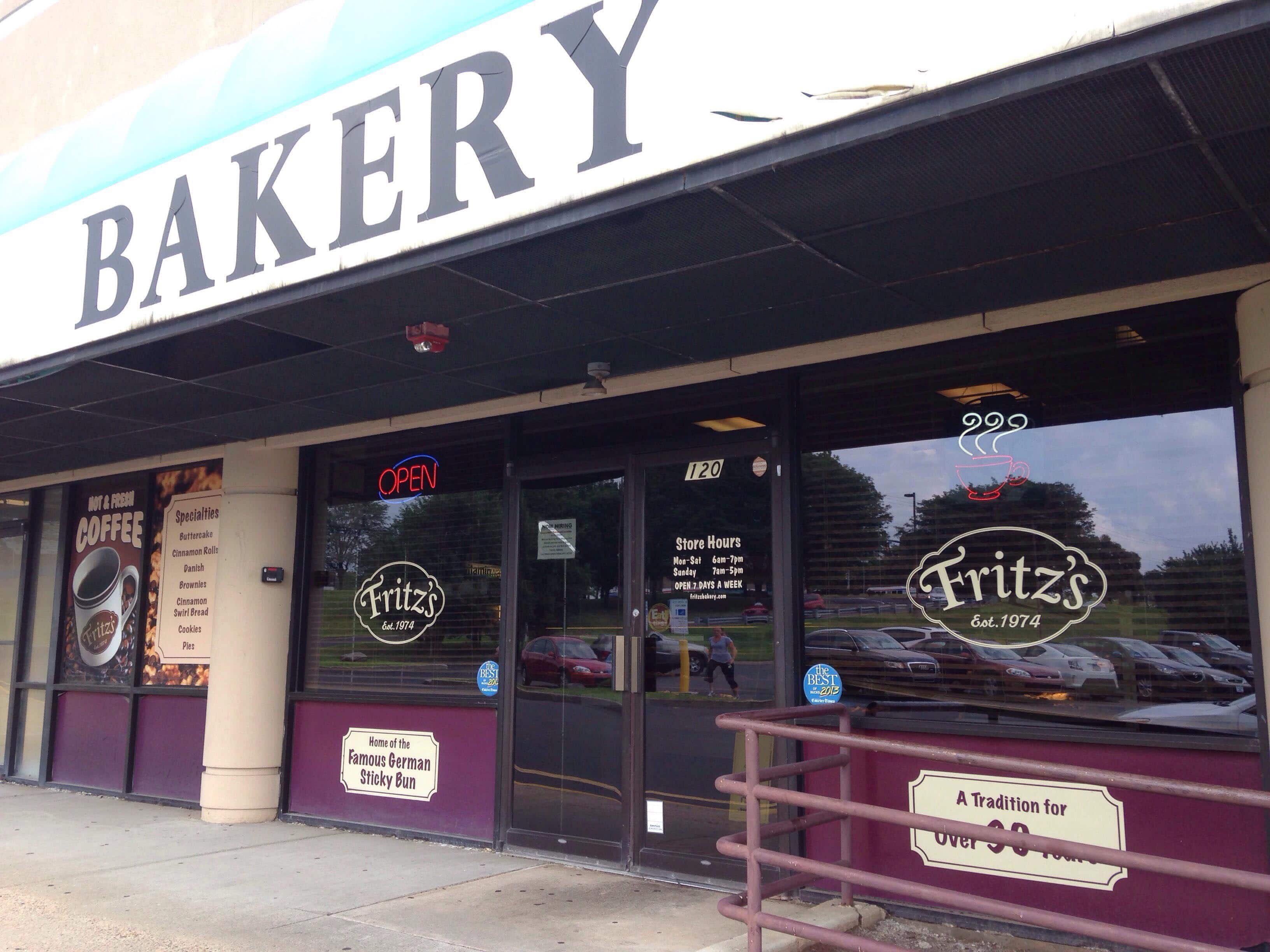 Menu of Fritz's Bakery, Bensalem, Bucks County