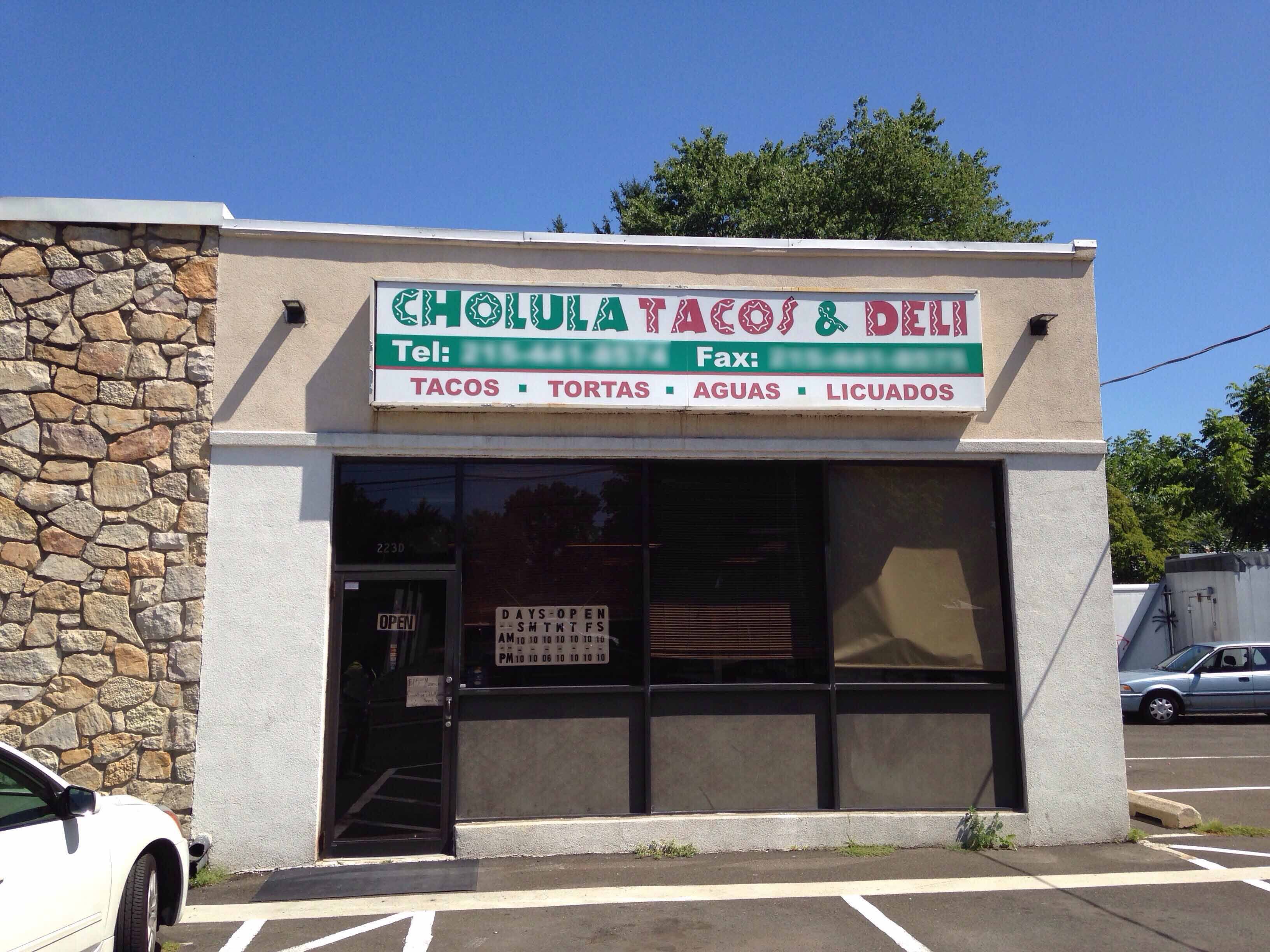 Menu of Cholula Tacos & Deli, Warminster, Bucks County