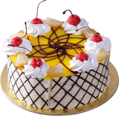 2 Tier Pineapple cake 24x7 Home delivery of Cake in BELLARY ROAD Banglore