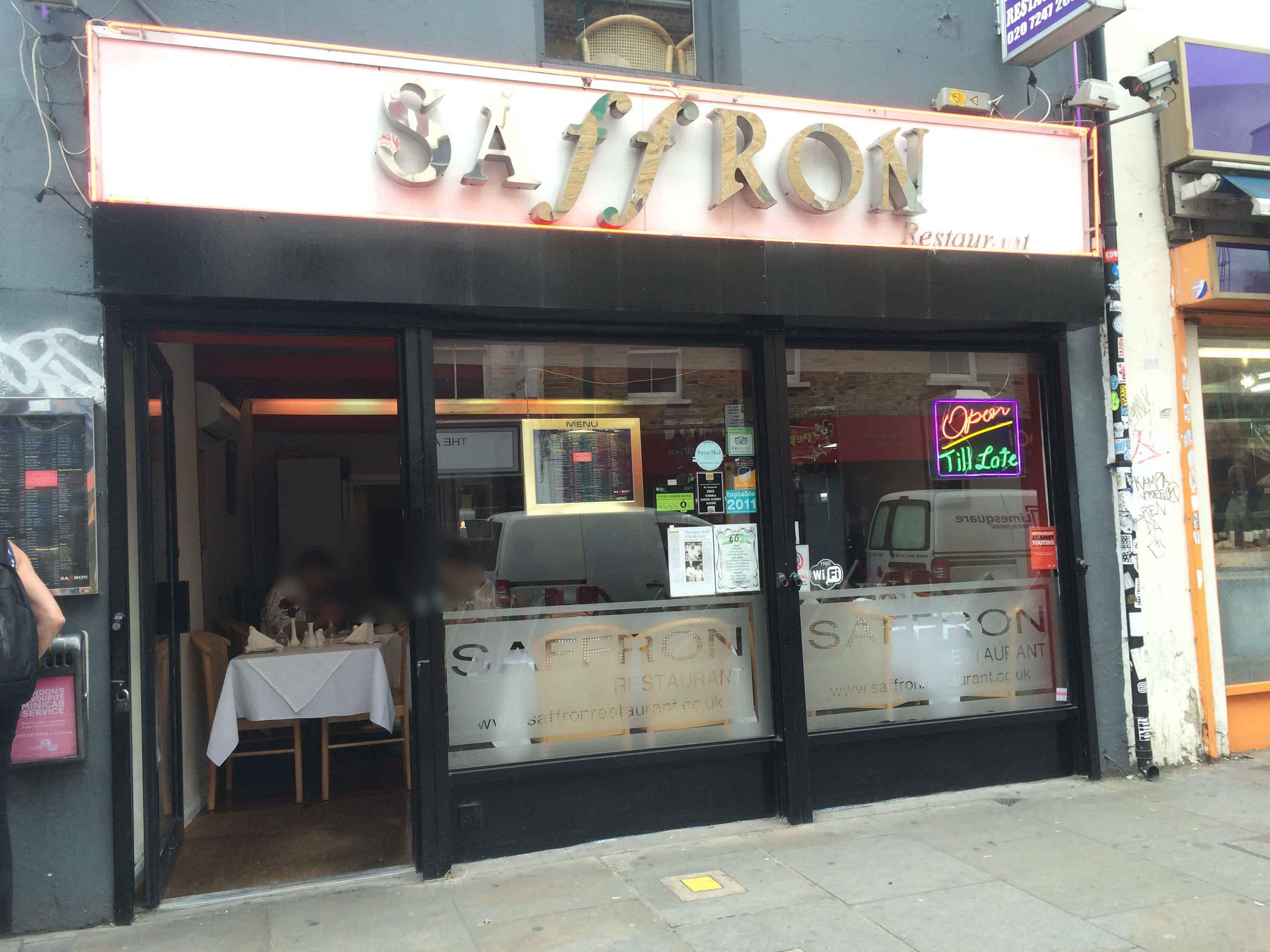 Saffron Restaurant Menu, Menu for Saffron Restaurant, Brick Lane, London