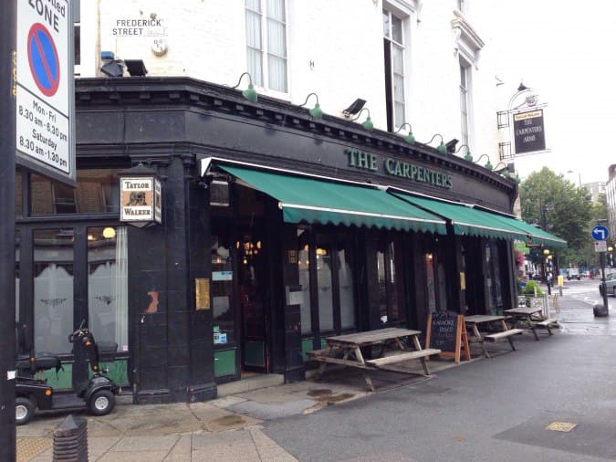 The Carpenters Arms Menu, Menu for The Carpenters Arms, King's Cross