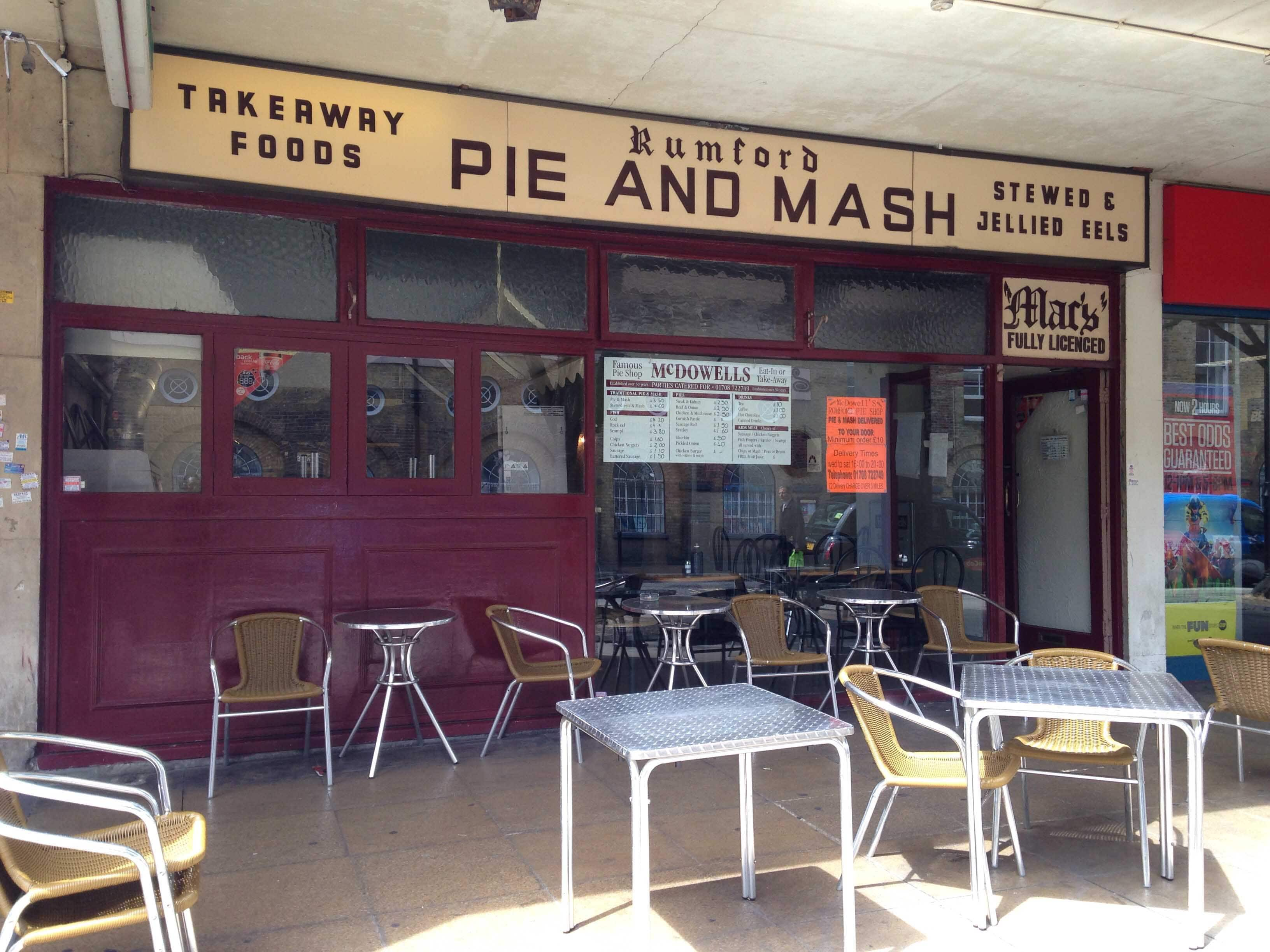 Romford Pie And Mash Menu, Menu For Romford Pie And Mash, Romford, London