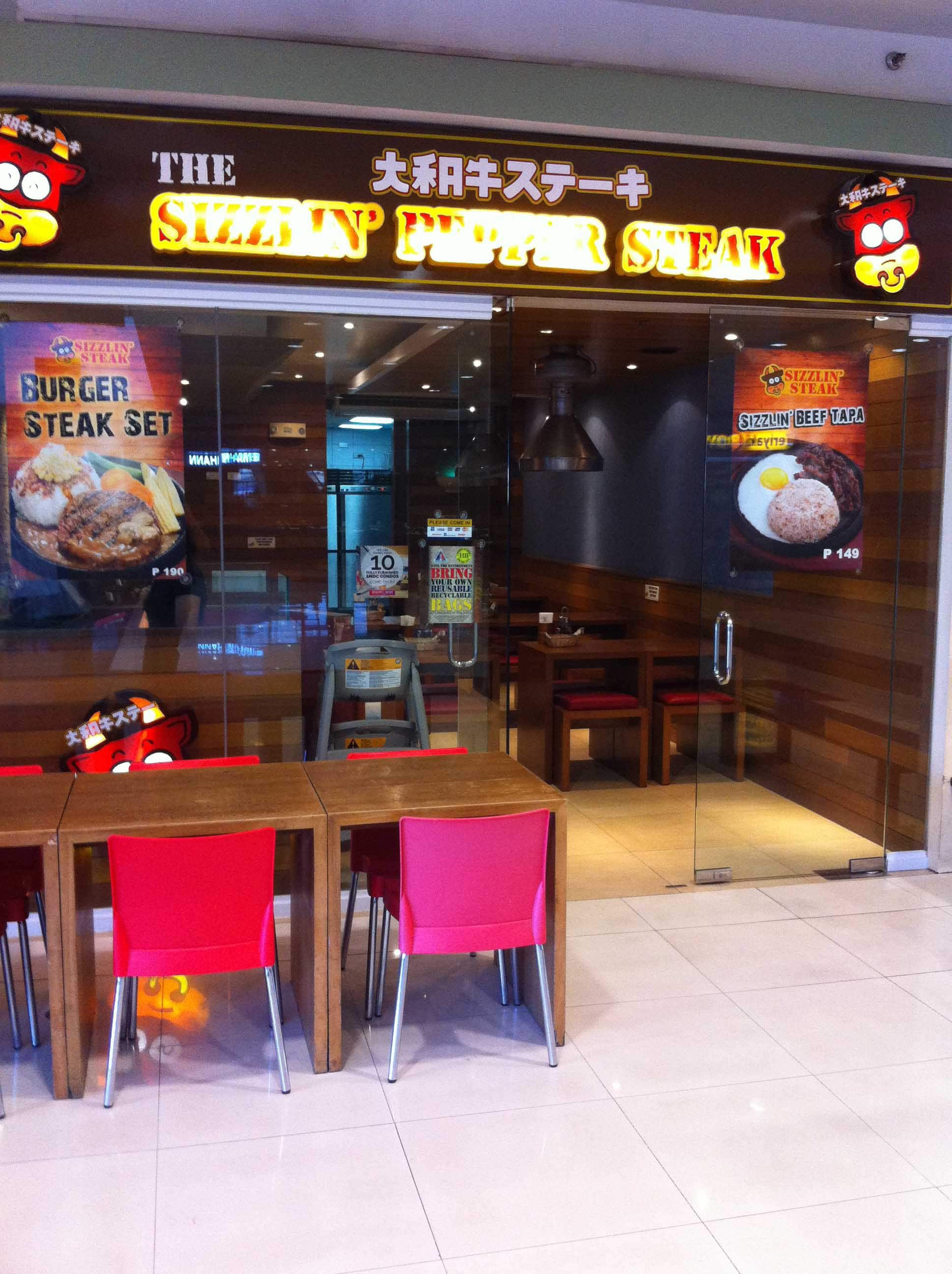 Menu of Sizzlin' Steak, Novaliches, Quezon City