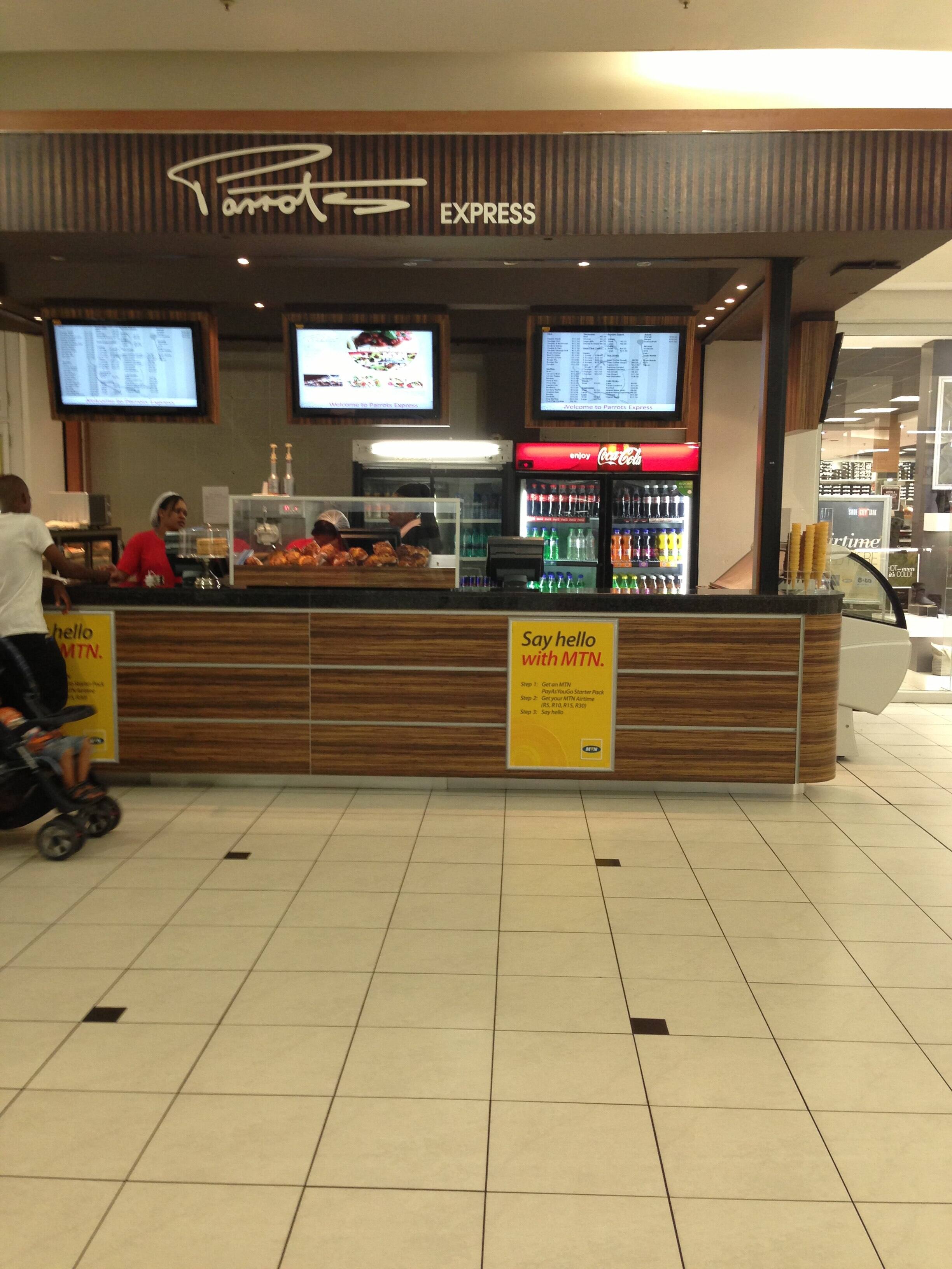 Menu of Parrot's Express, East Rand Mall, Boksburg, East Rand