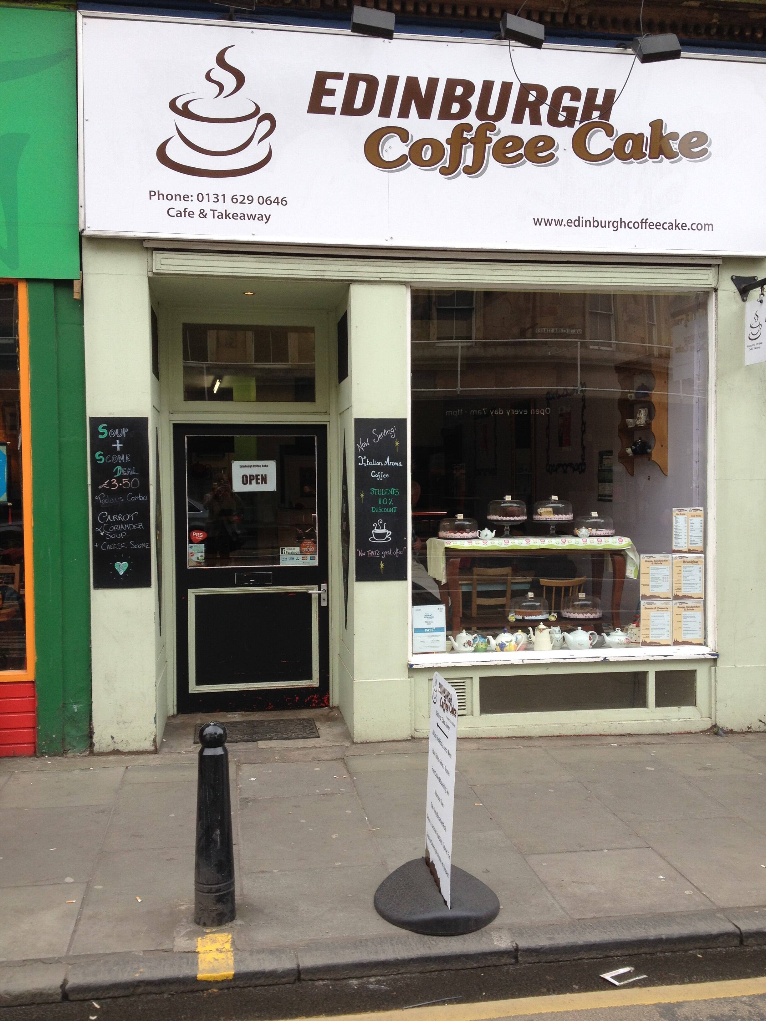 Menu of Edinburgh Coffee Cake, South Clerk Street, Newington, Edinburgh