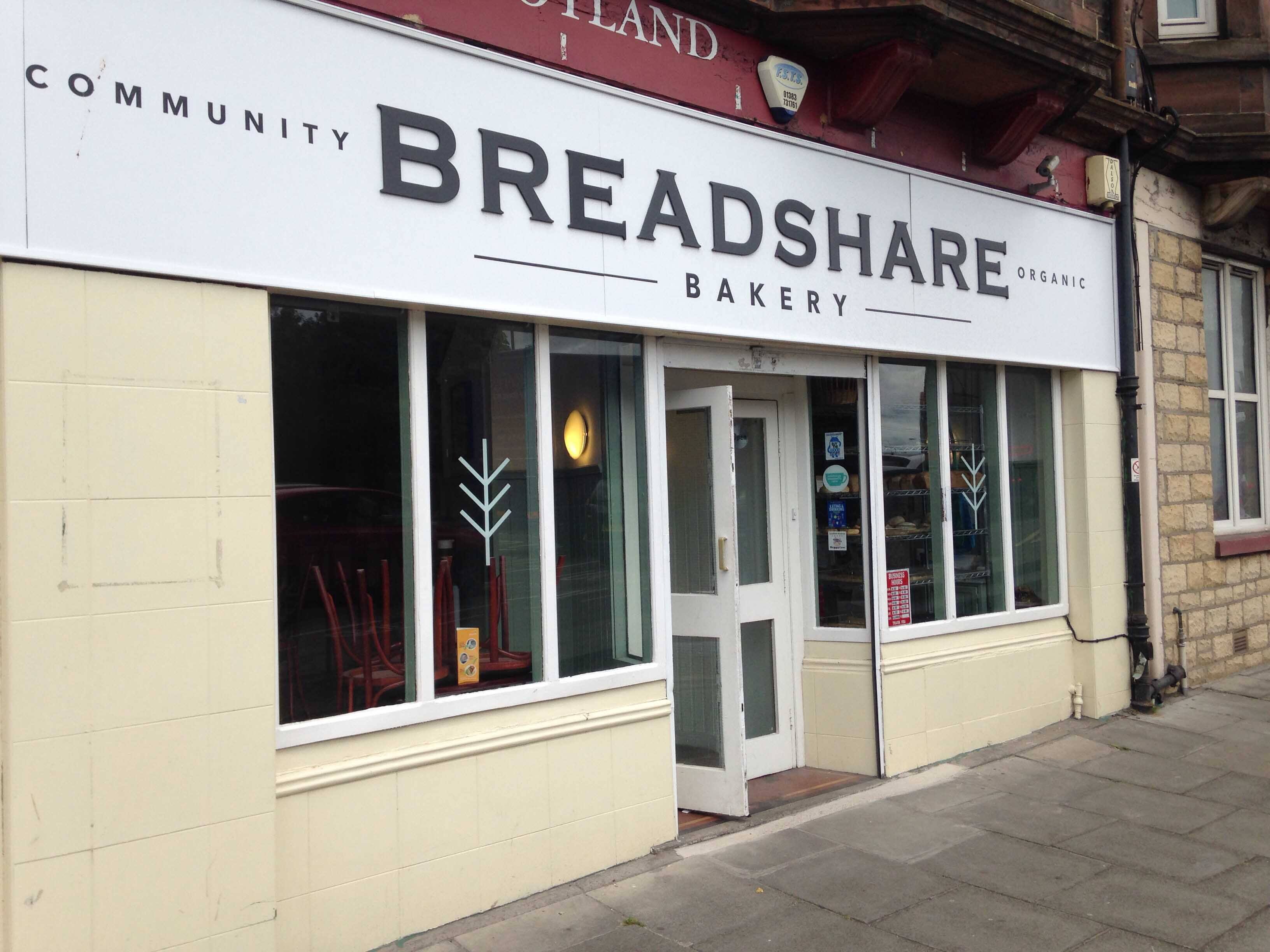 Menu of Breadshare Cafe, Portobello, Edinburgh