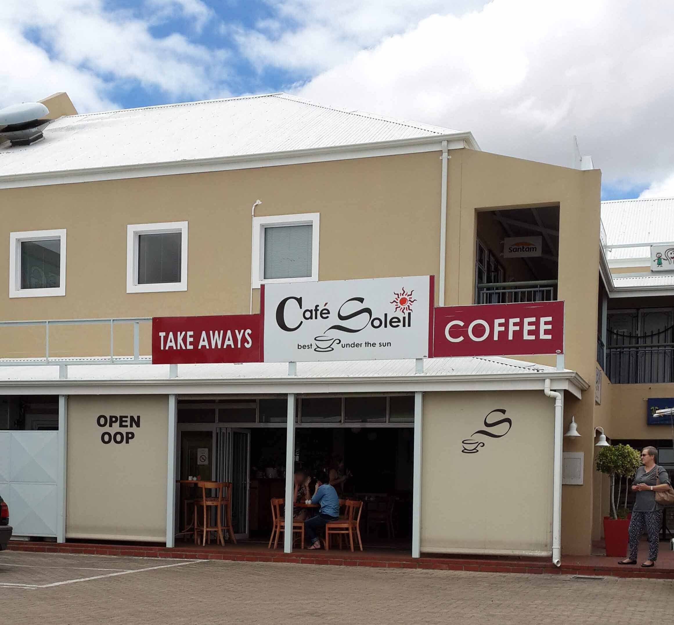 Menu of Cafe Soleil, Oudtshoorn, Western Cape