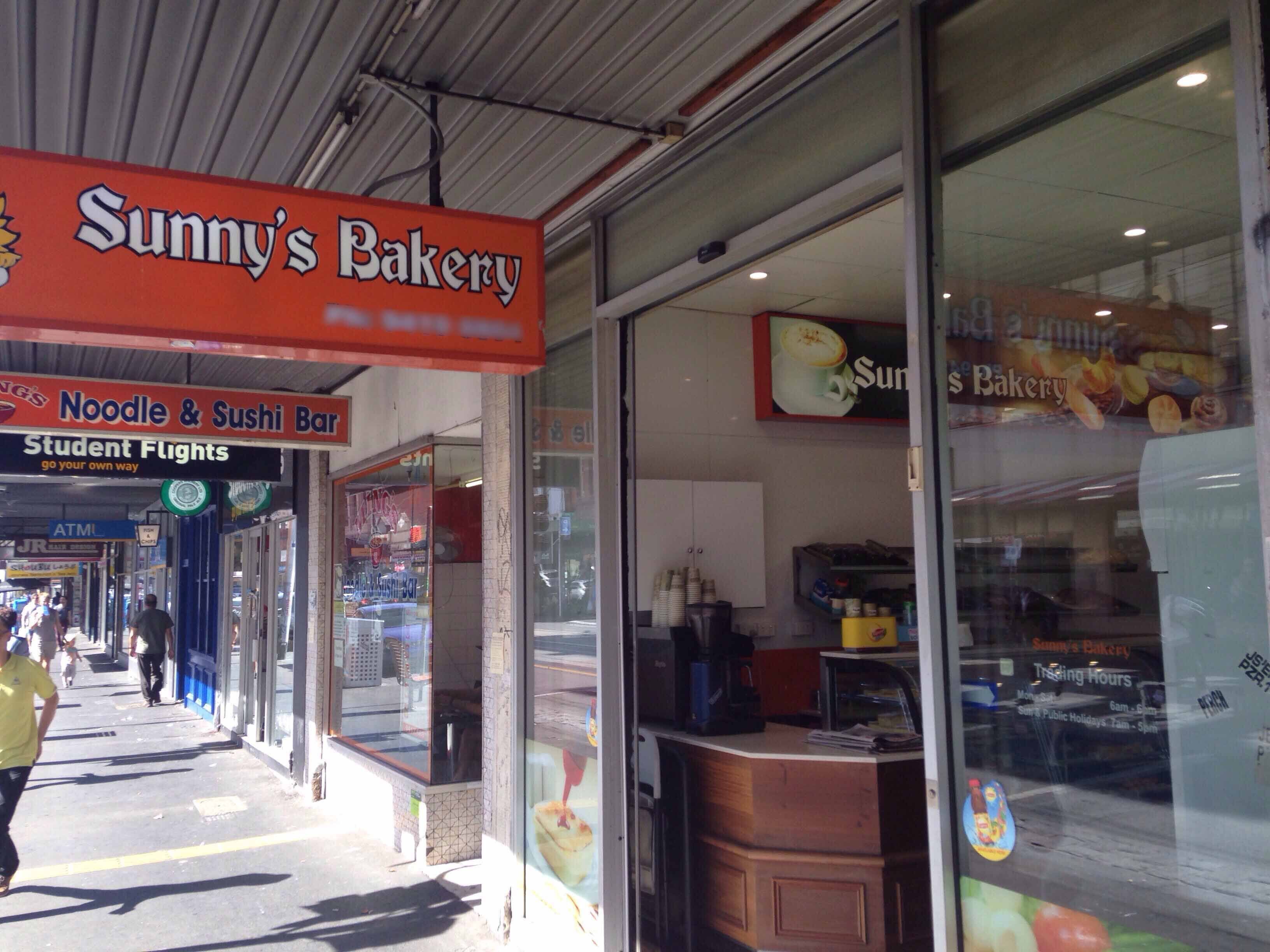 Menu of Sunny's Bakery, Collingwood, Melbourne