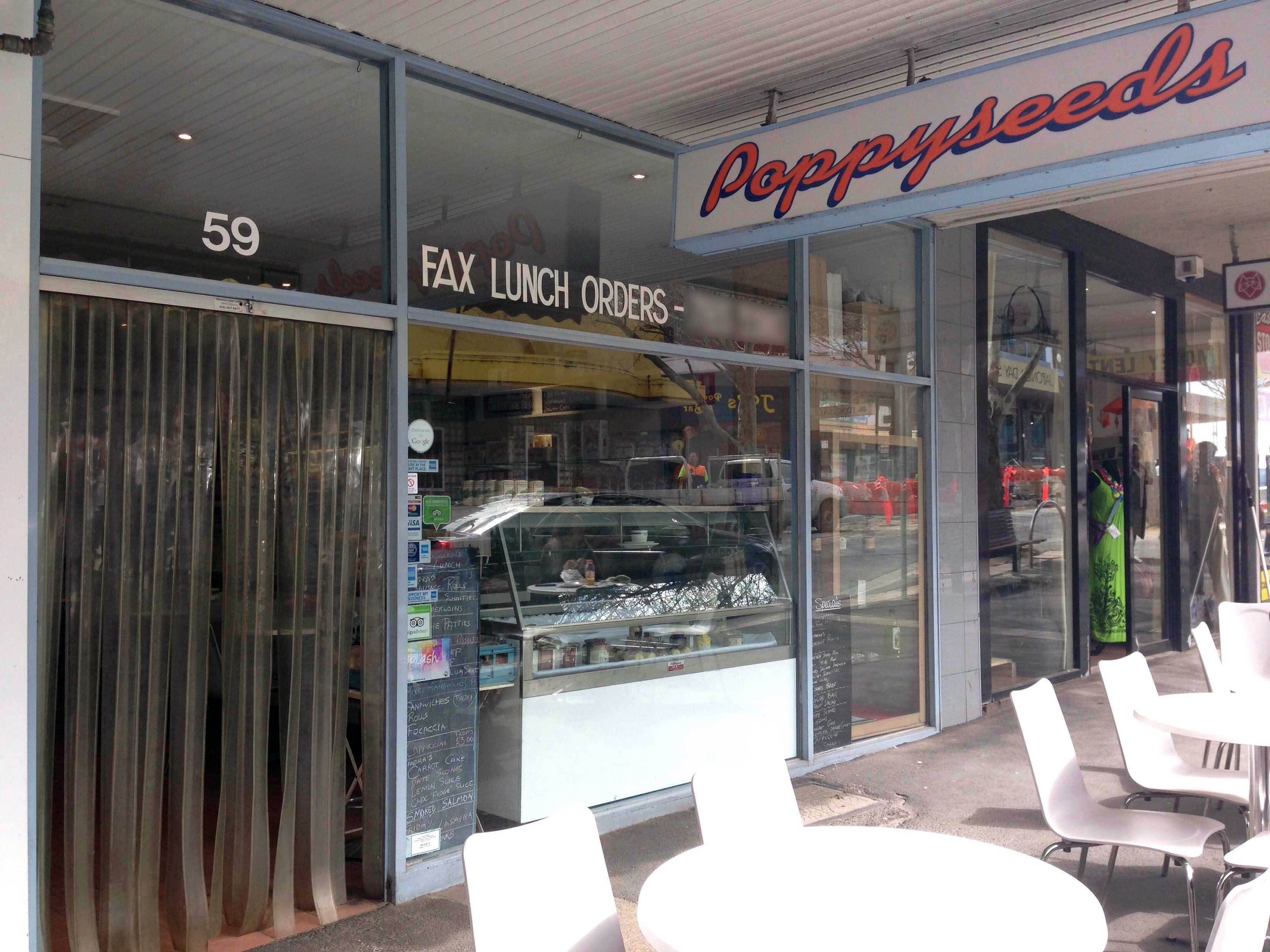 Menu of Poppyseeds, Frankston, Melbourne