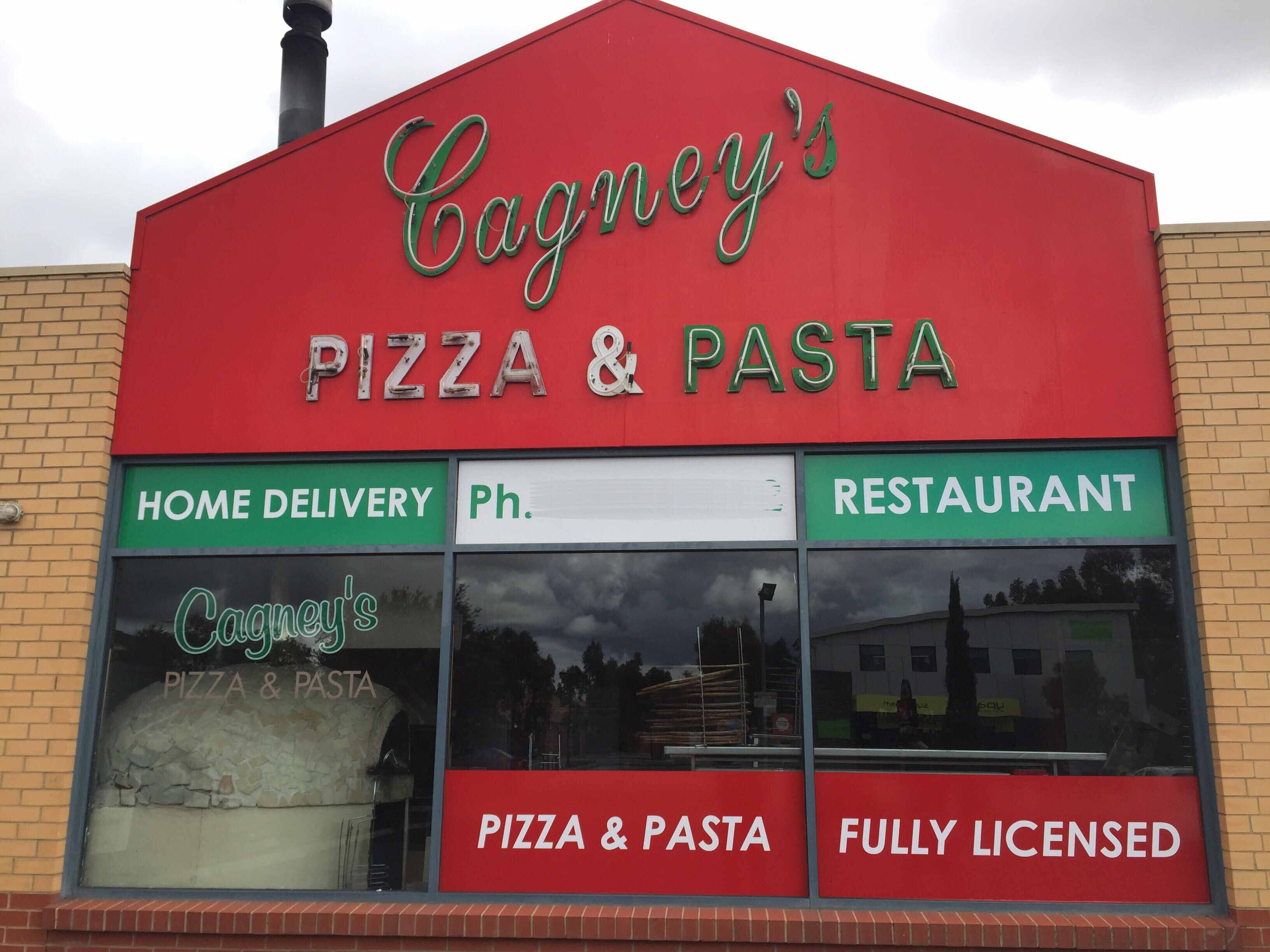 Cagney's Pizza & Pasta Menu, Menu for Cagney's Pizza & Pasta, Sydenham