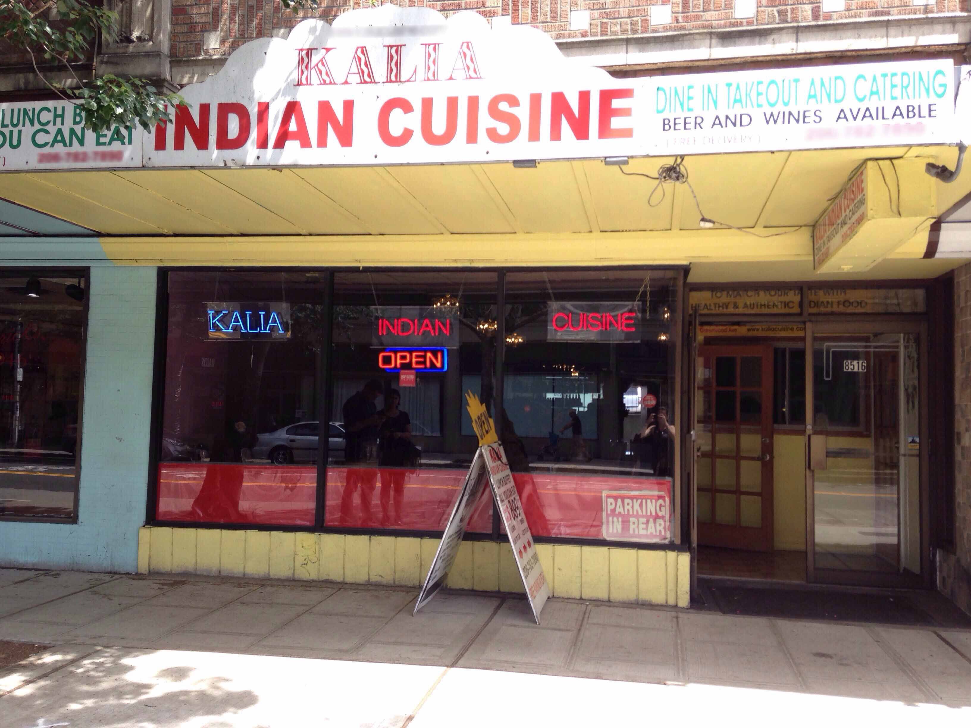 Menu of Kalia Indian Cuisine, Greenwood/Phinney, Seattle