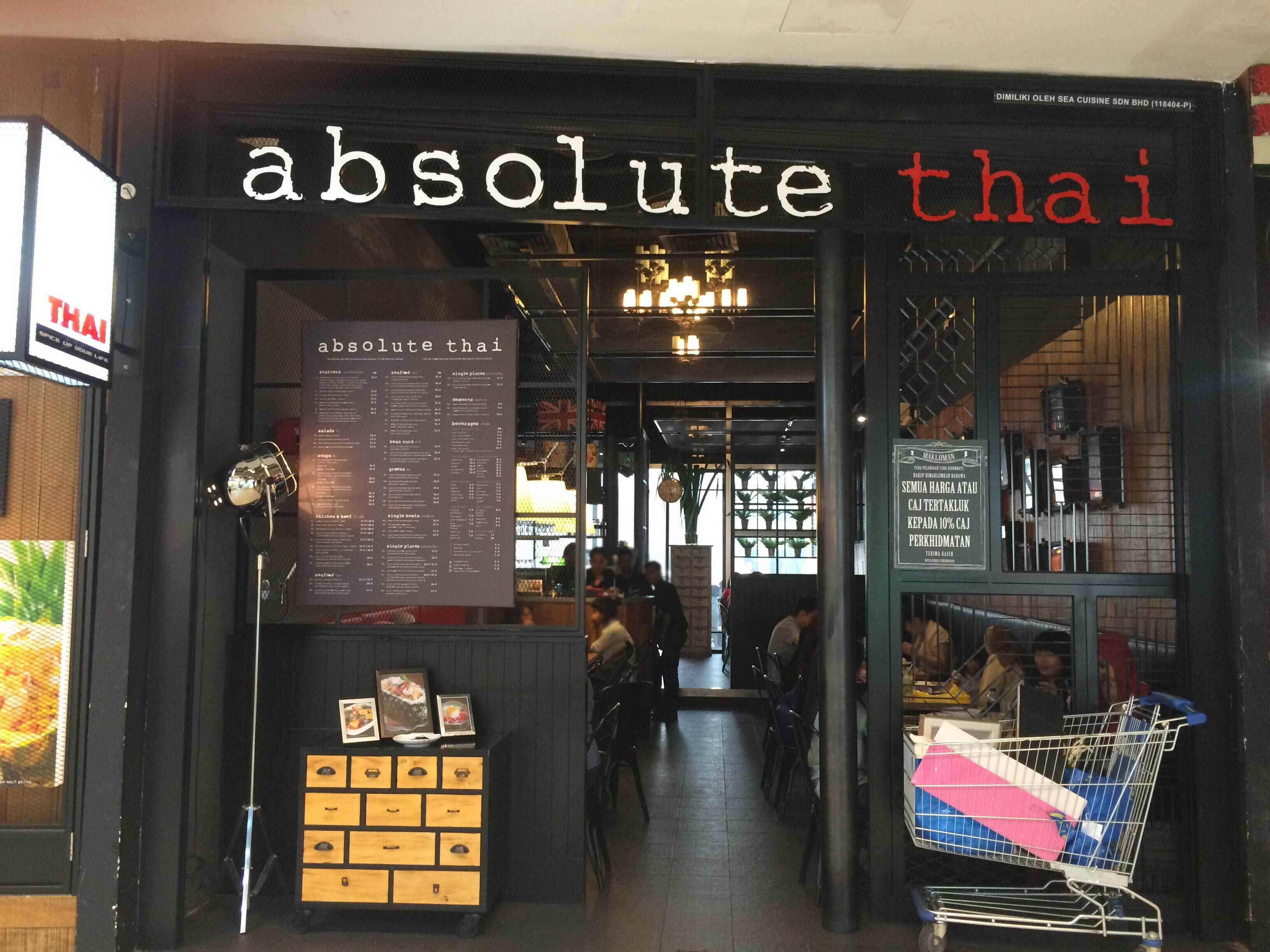 Absolute Thai Menu Menu For Absolute Thai Mutiara Damansara Selangor