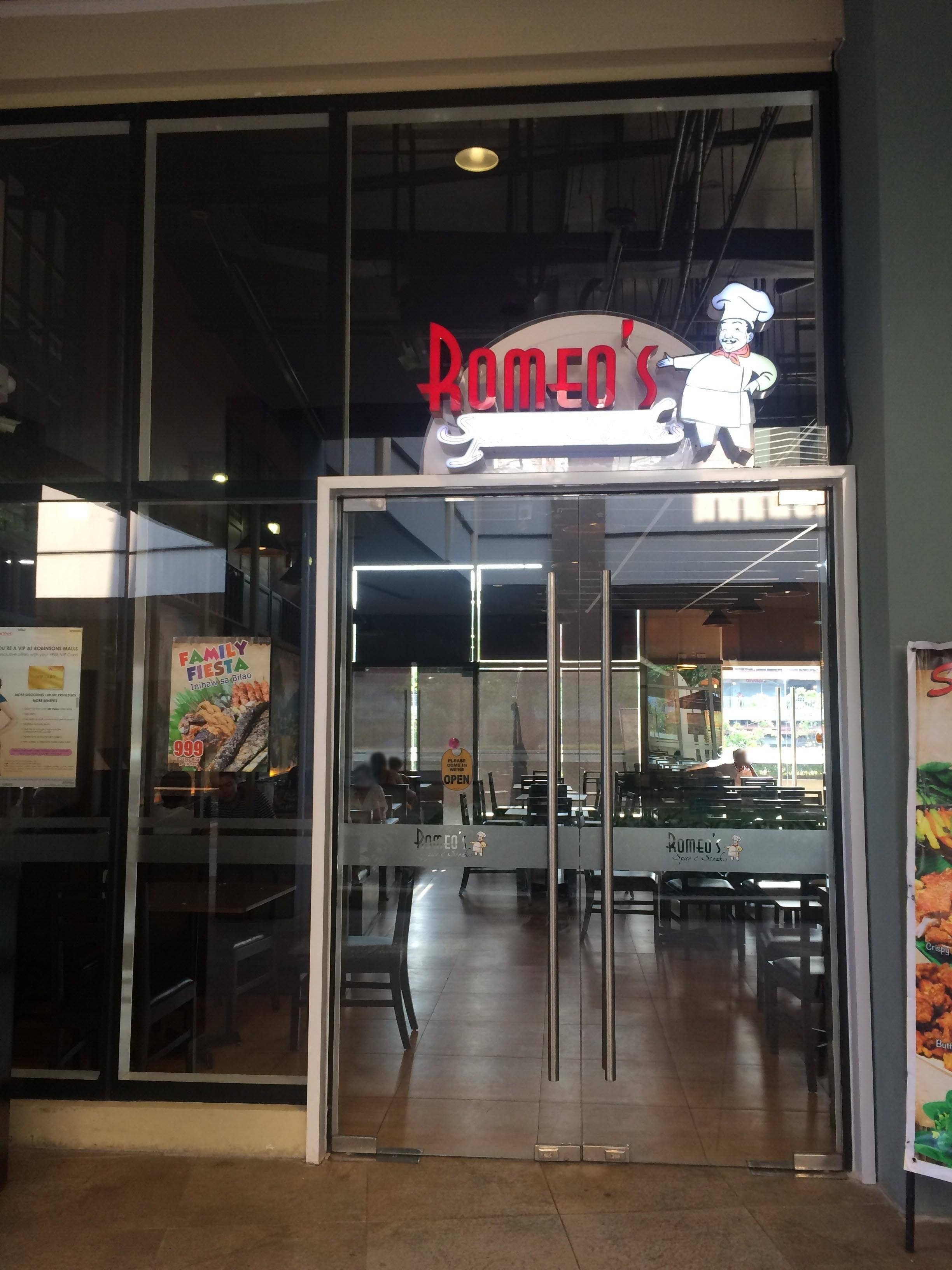 Menu of Romeo's Spice and Steaks, Dela Paz, Upper Antipolo