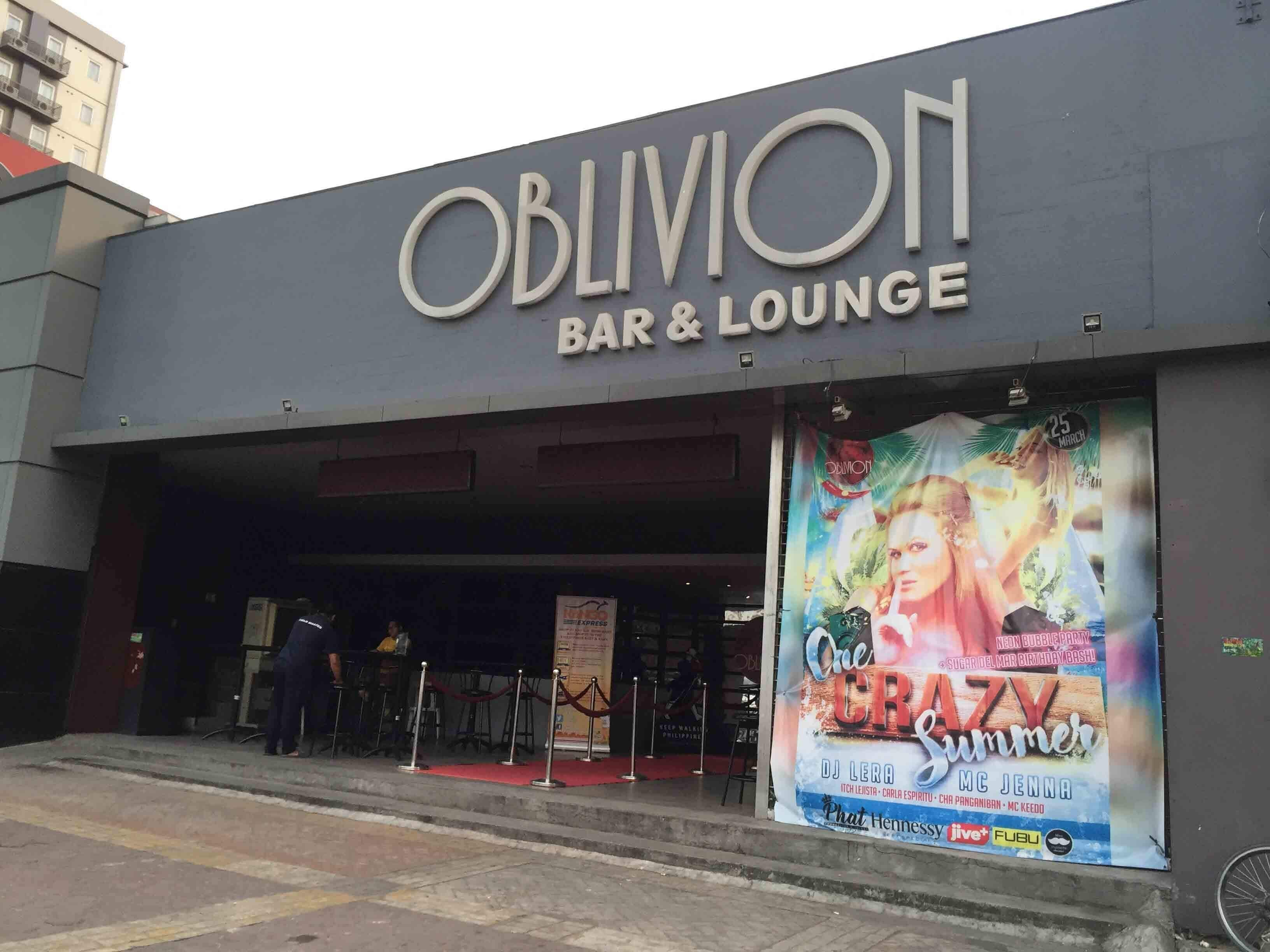 oblivion bar and kitchen menu