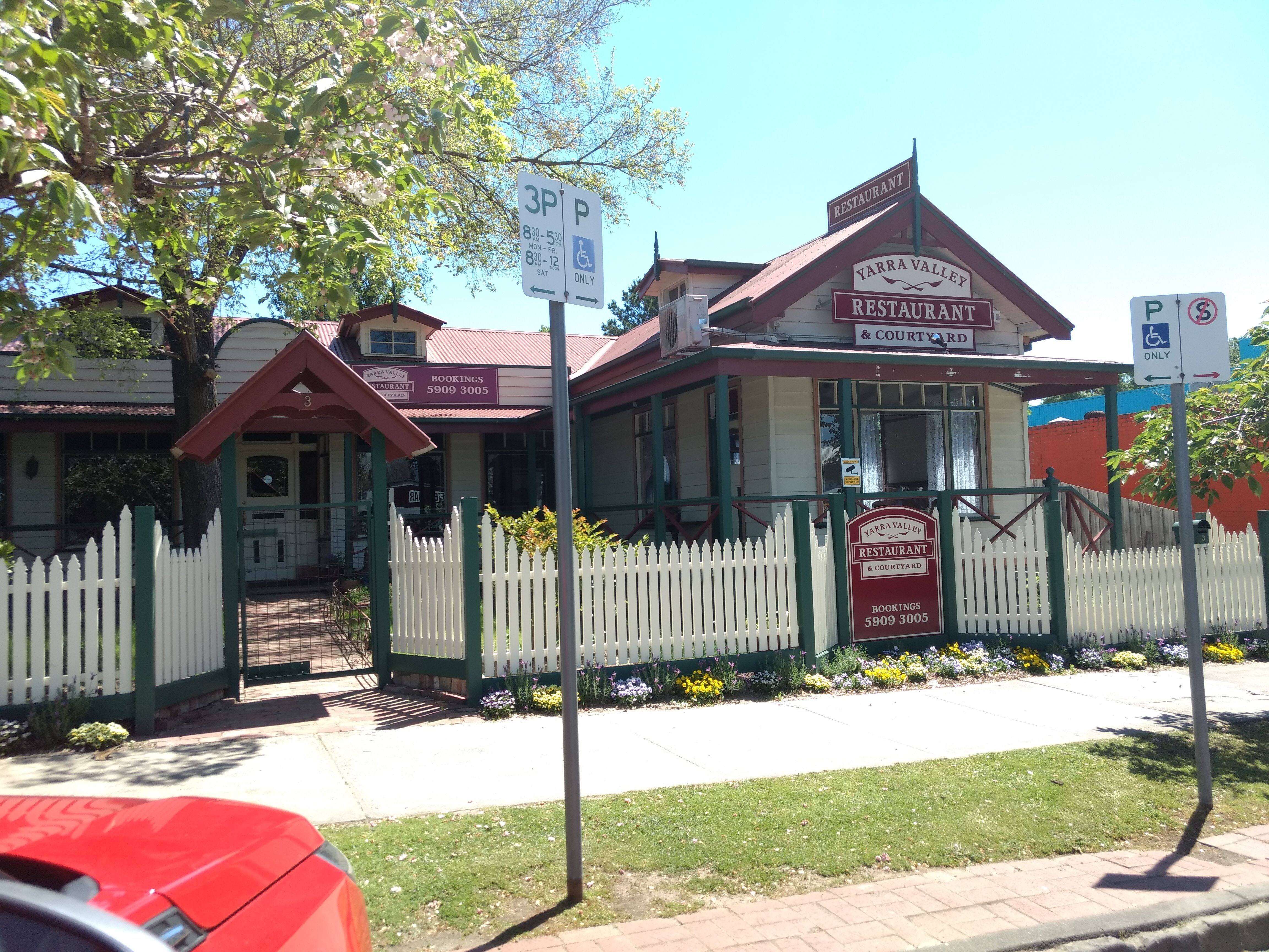 Menu of Yarra Valley Restaurant & Courtyard, Yarra Glen, Melbourne