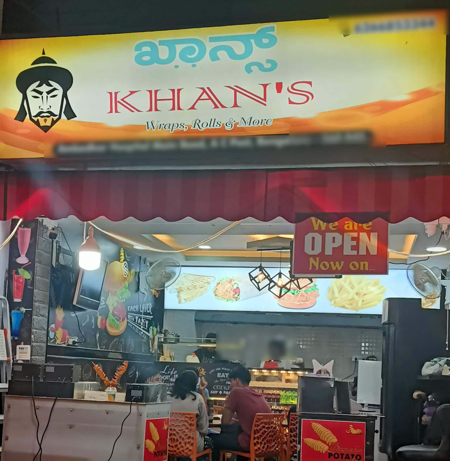 Khan's Rolls, Wraps & More, RT Nagar, Bangalore Zomato