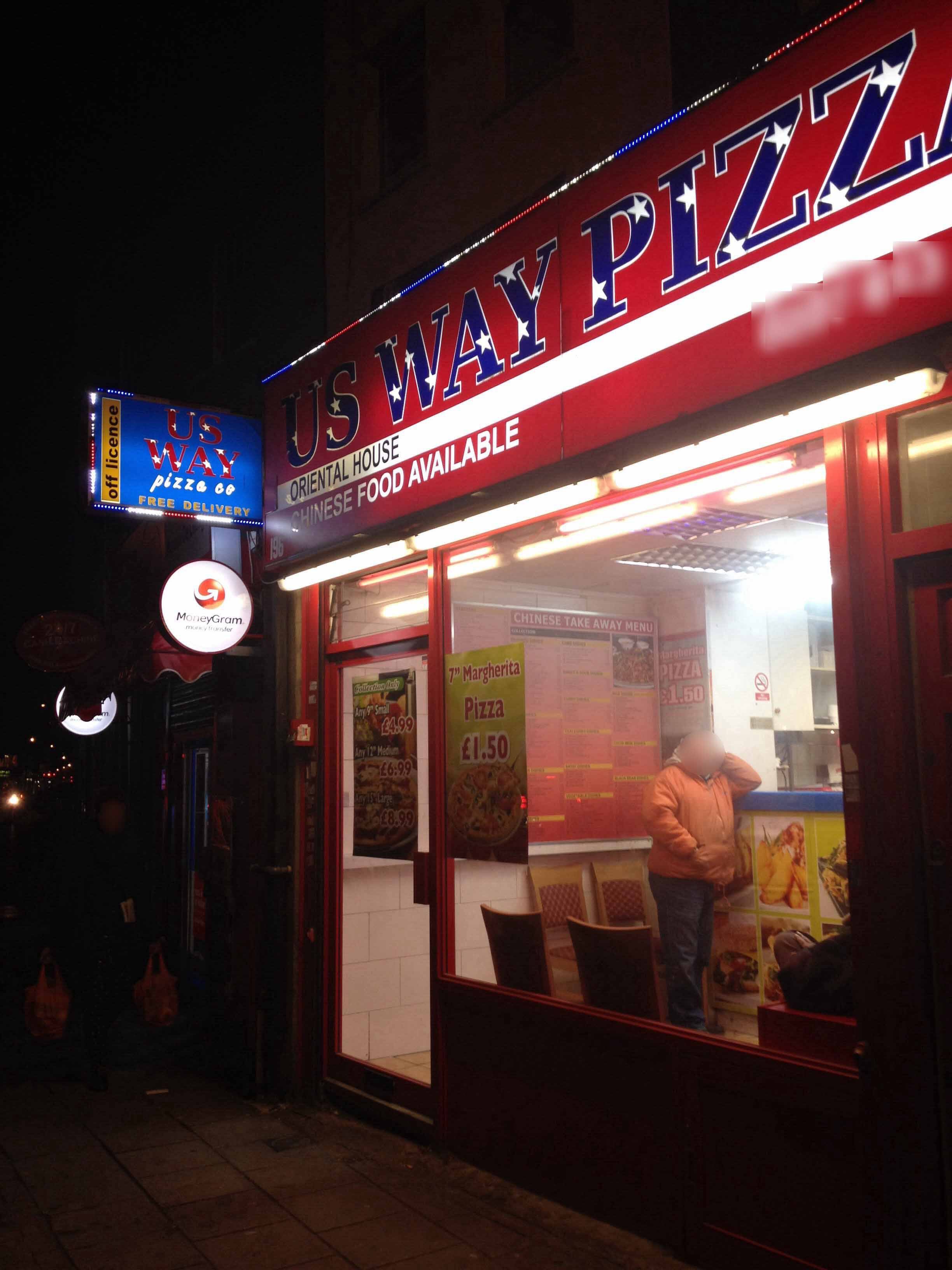 Menu of US Way Pizza, Hoxton, London