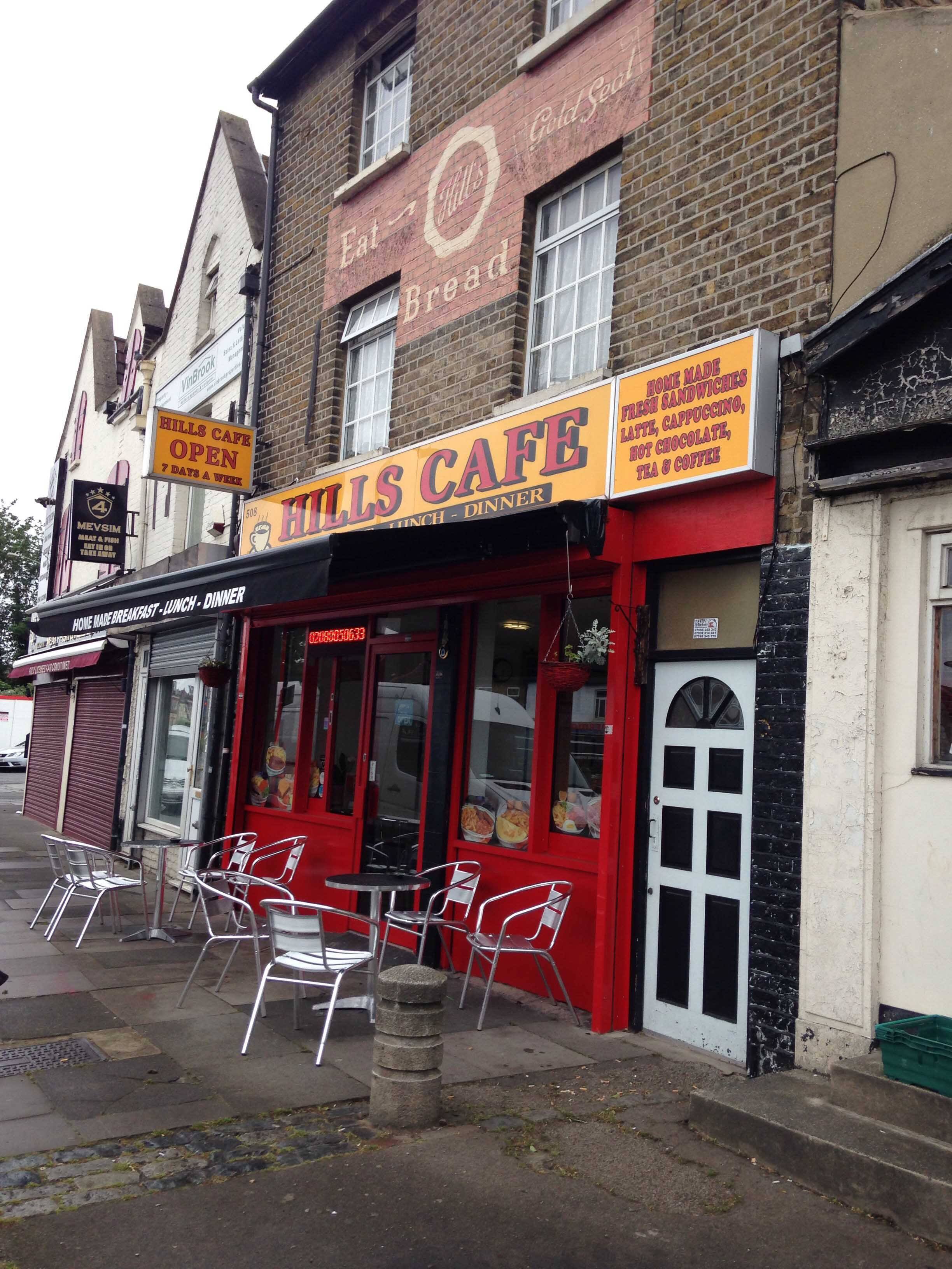 Menu of Hills Cafe, Enfield, London
