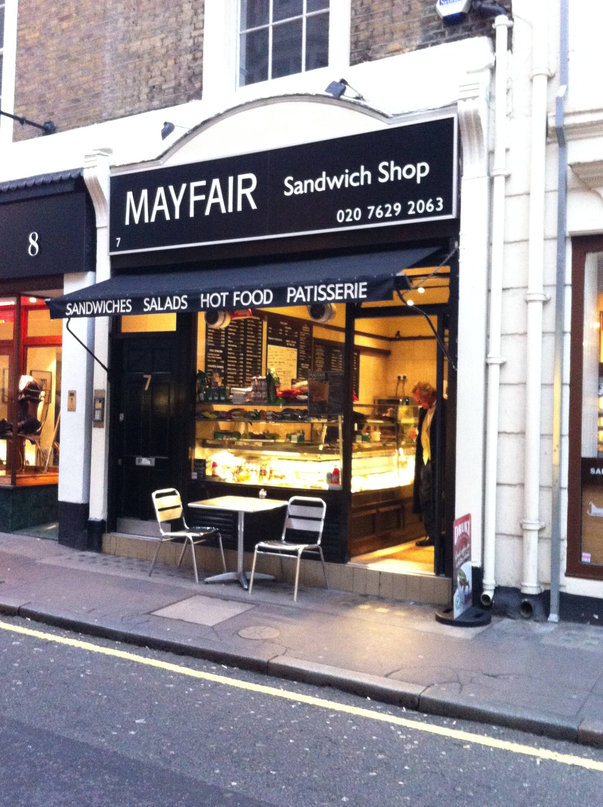 Menu of Mayfair Sandwich Shop, Stafford Street, Mayfair, London