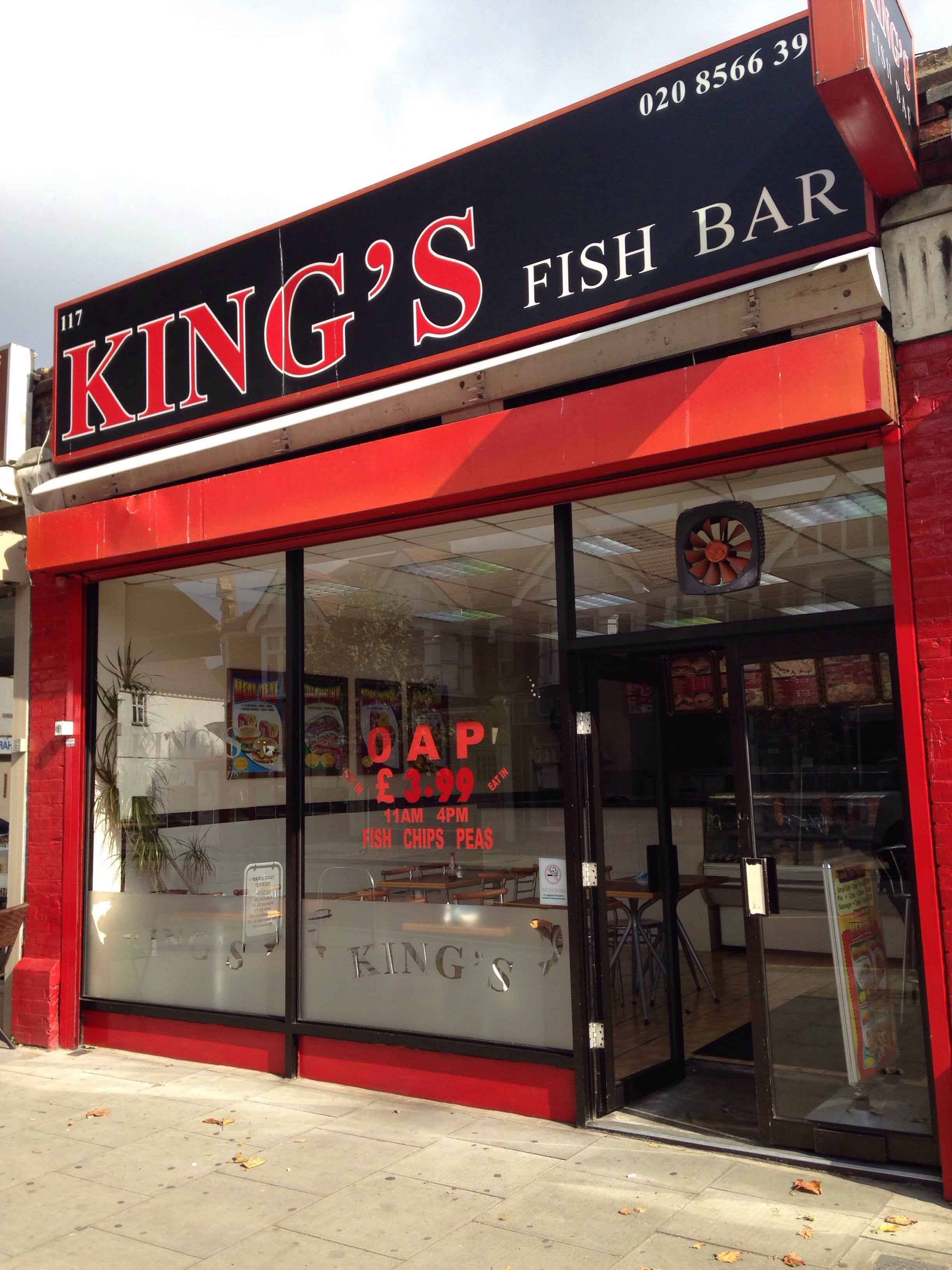 Menu of King's Fish Bar, Ealing, London