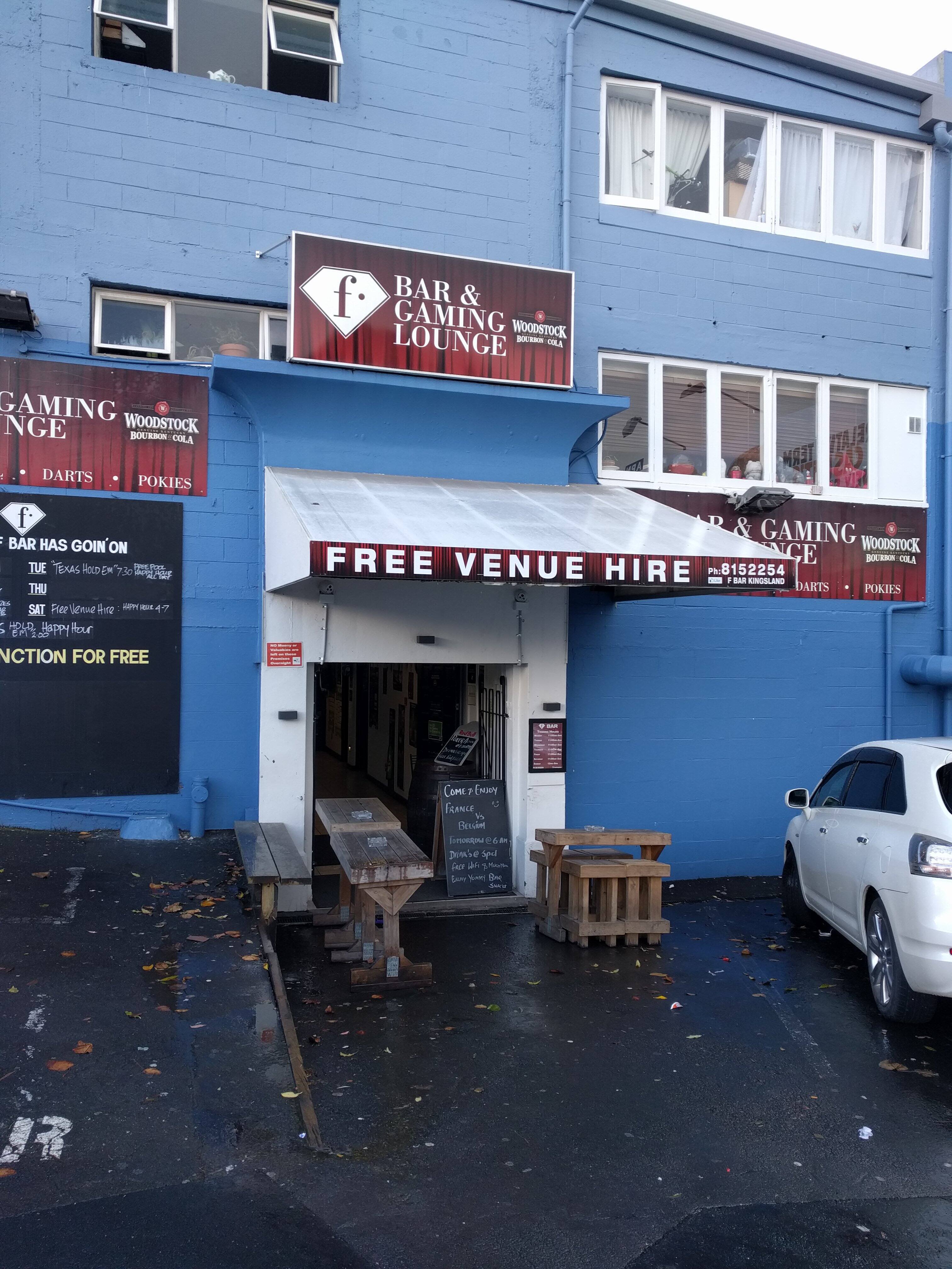 Menu of F Bar And Gaming Lounge, Kingsland, Auckland