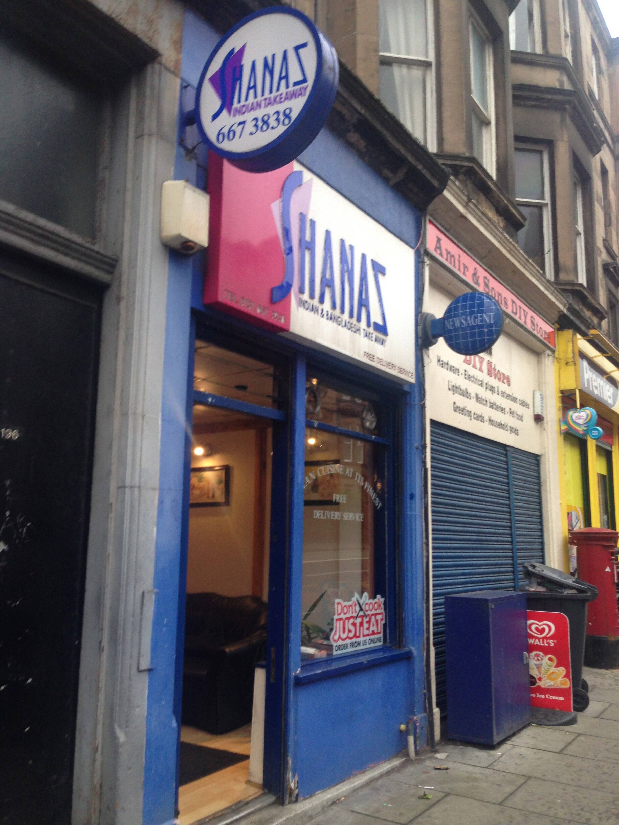 Menu of Shanaz, Newington, Edinburgh