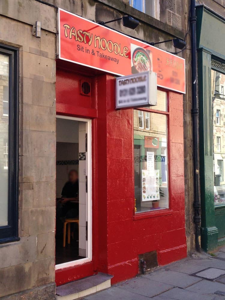 Menu of Tasty Noodle, Old Town, Edinburgh
