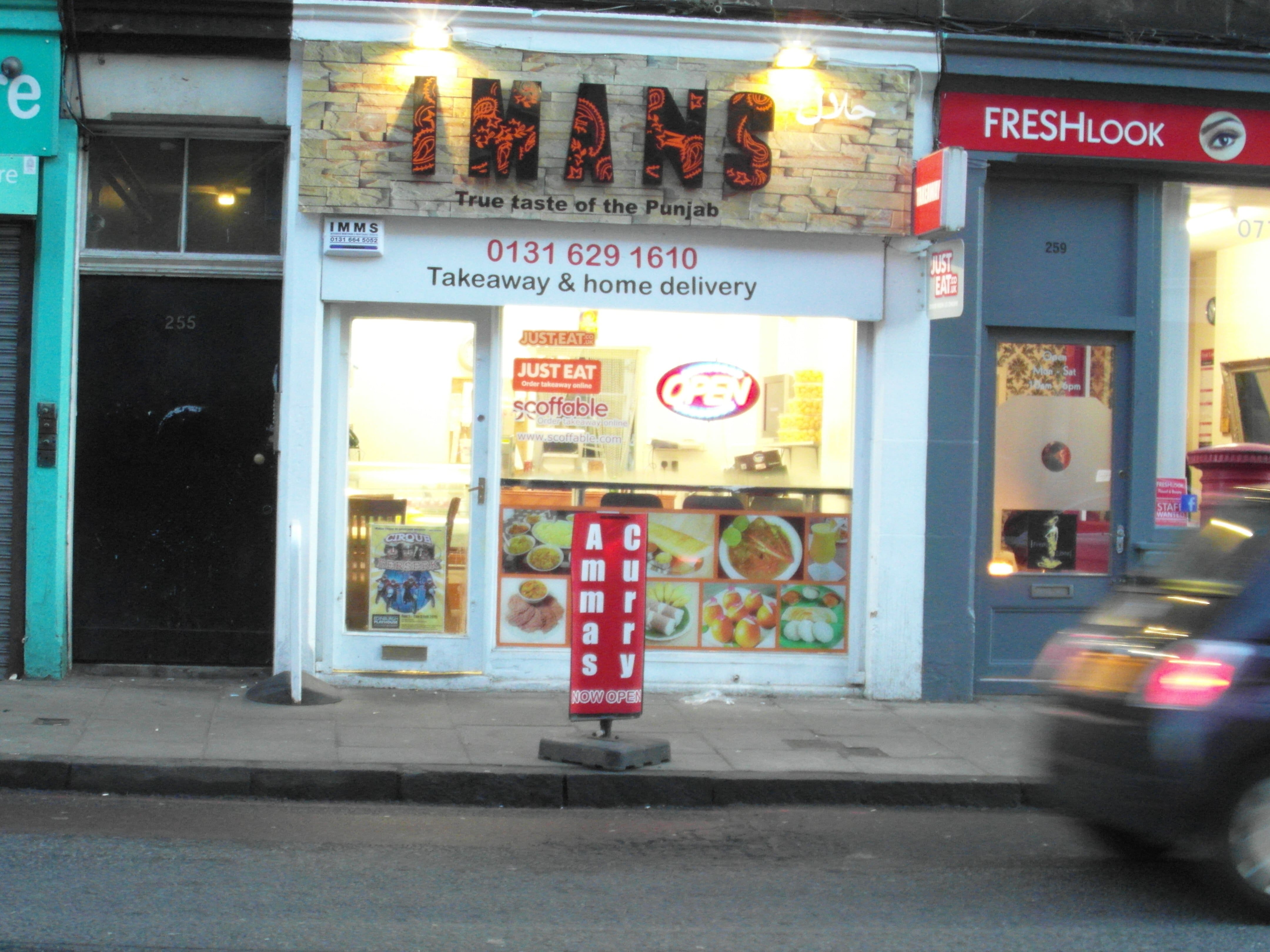 Menu of Imans, Edinburgh