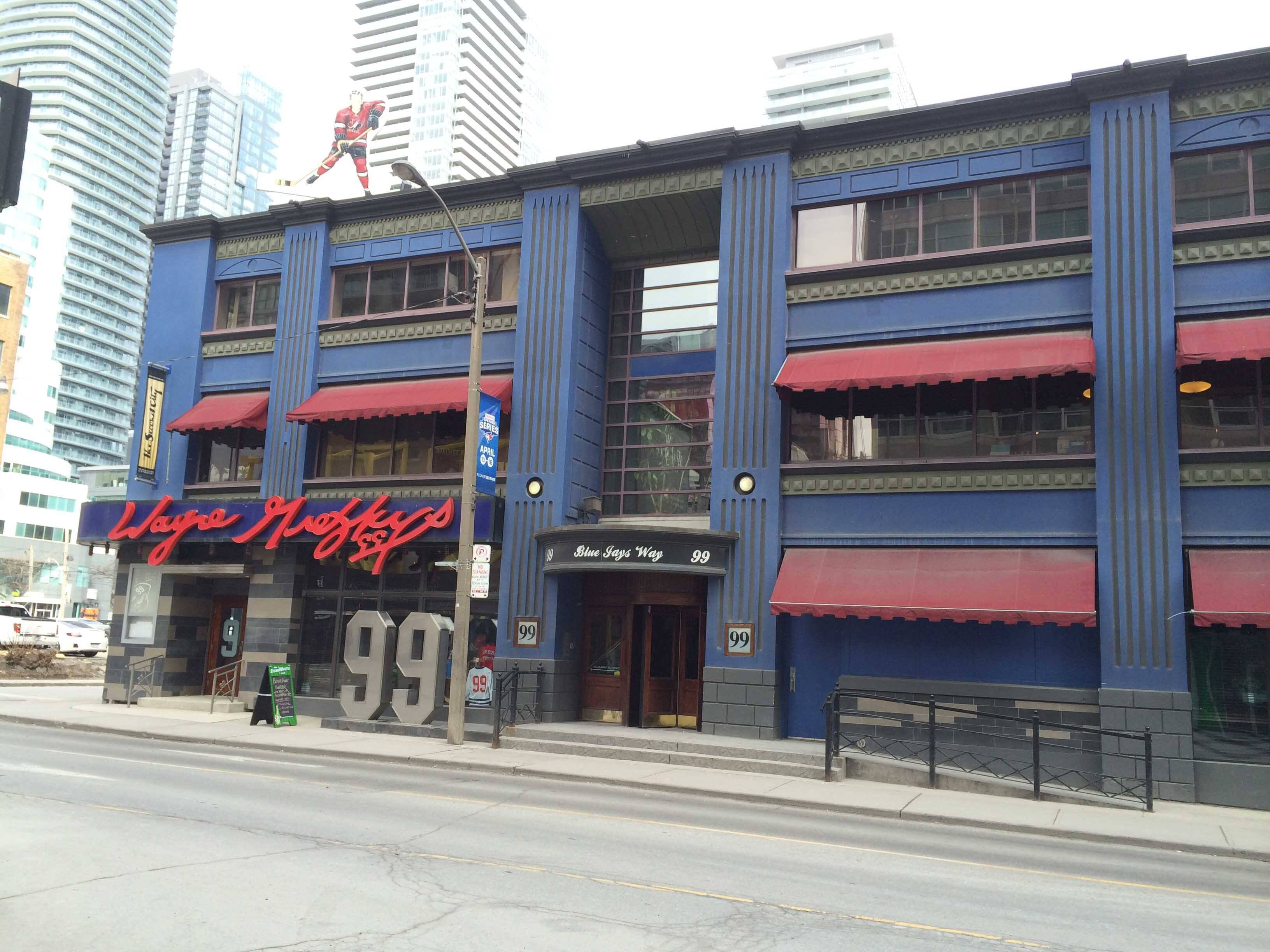 Menu of Wayne Gretzky's, Entertainment District, Toronto