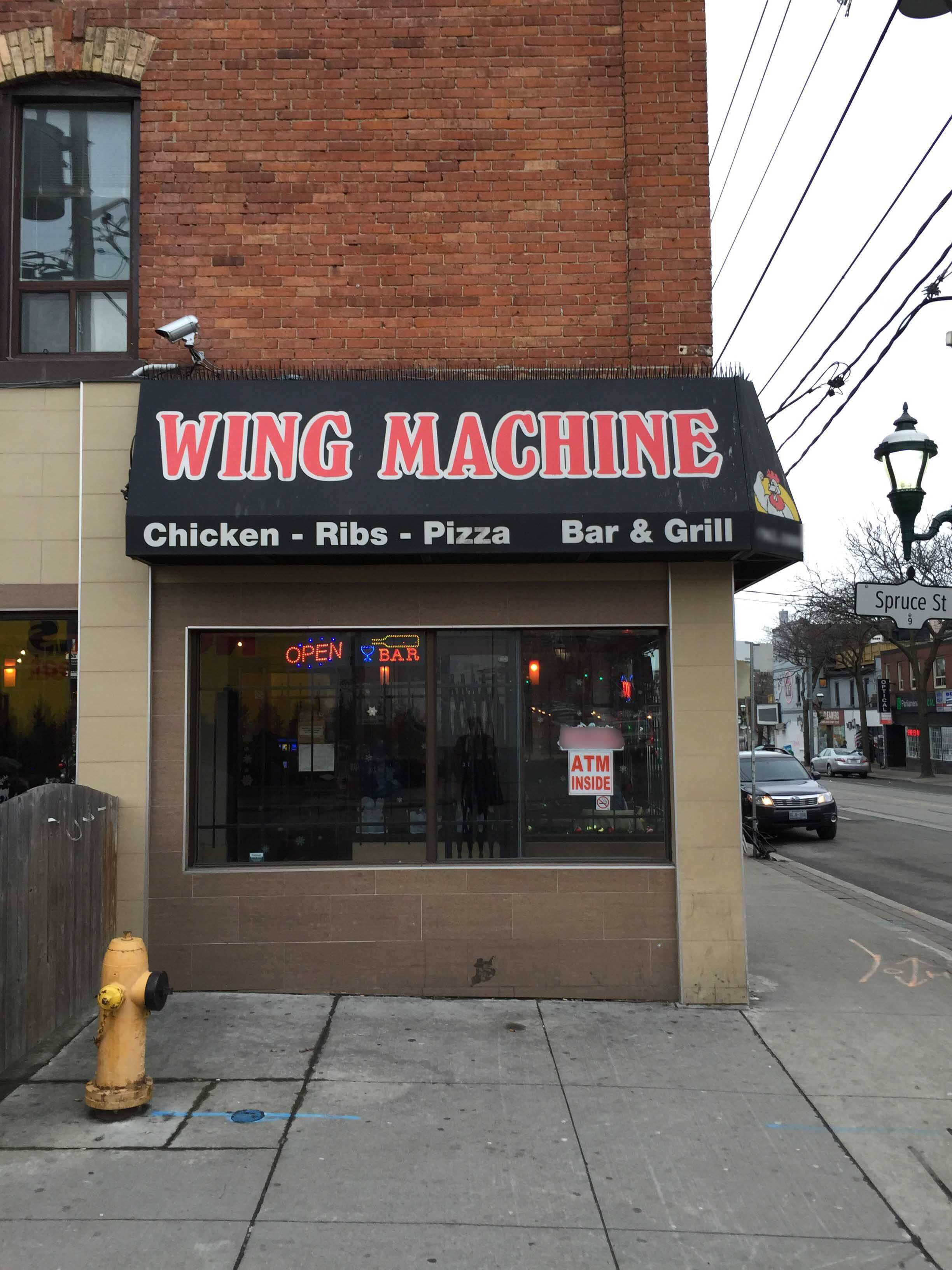 Wing Machine Menu, Menu for Wing Machine, Cabbagetown, Toronto