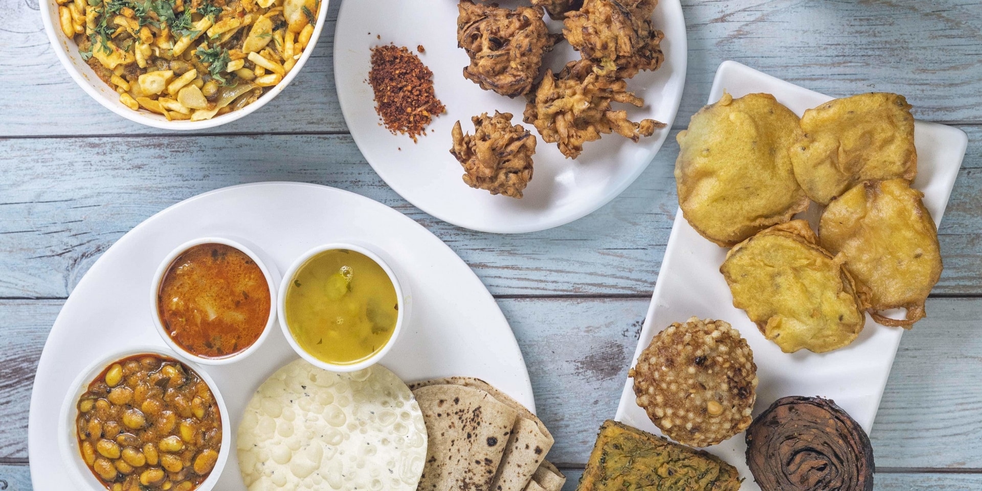 misal pav, puran poli, mutton thali, maharashtrian thali, kolhapuri thali - Mama Kane - img1