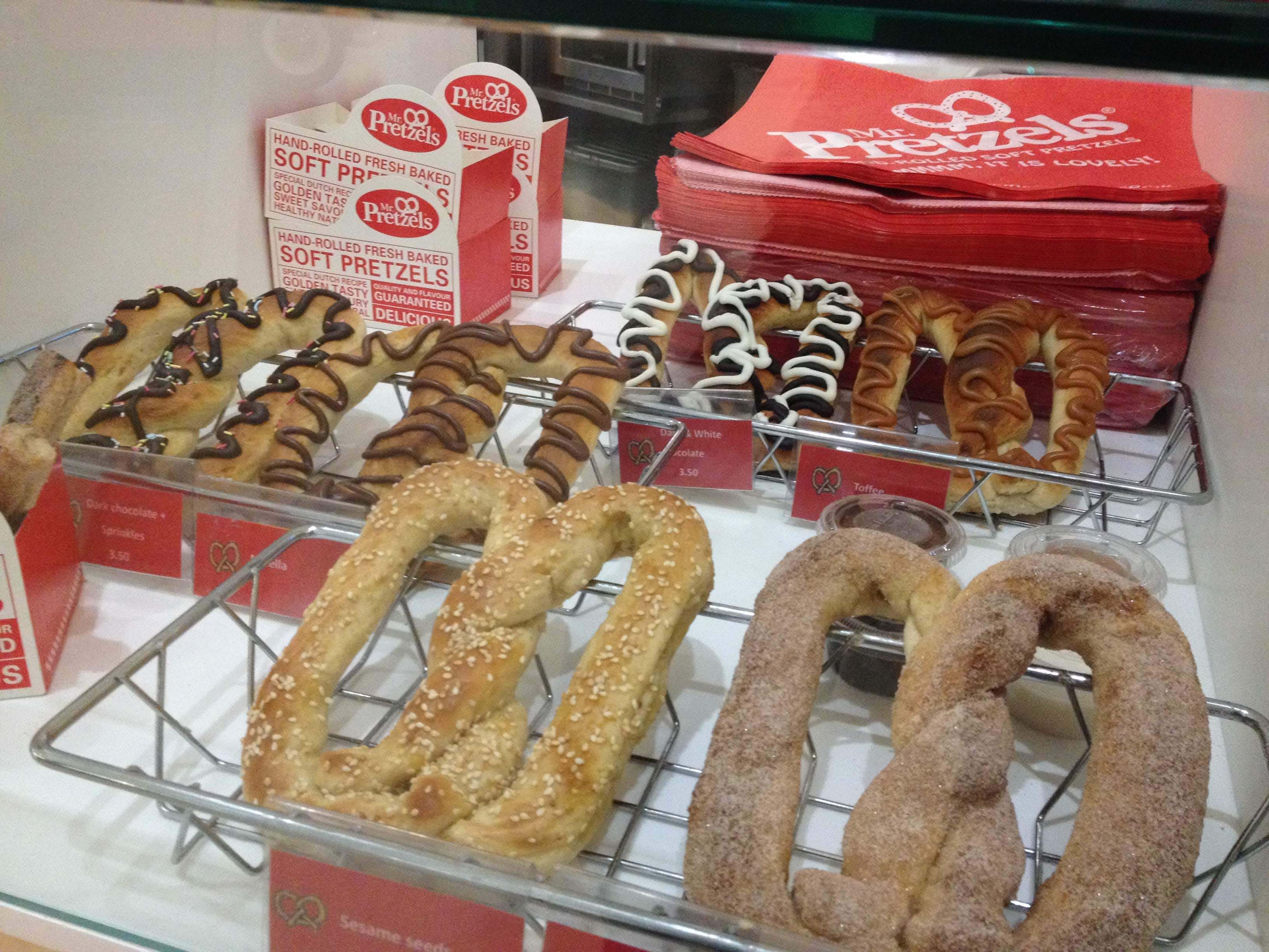 Menu of Mr. Pretzel's, Leith, Edinburgh