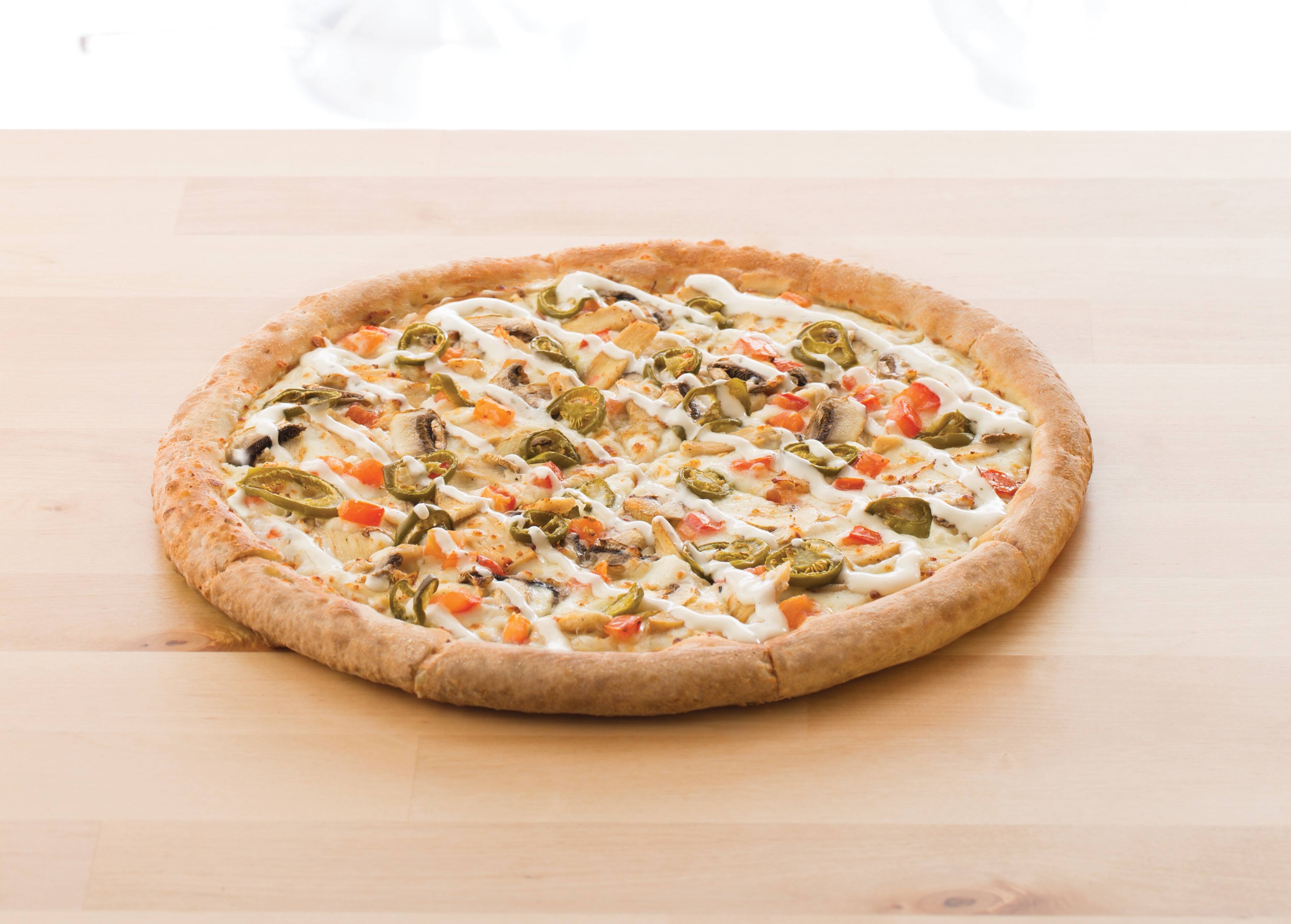 Have you tried our new 'Spicy NoChicken Vegan Ranch Pizza yet