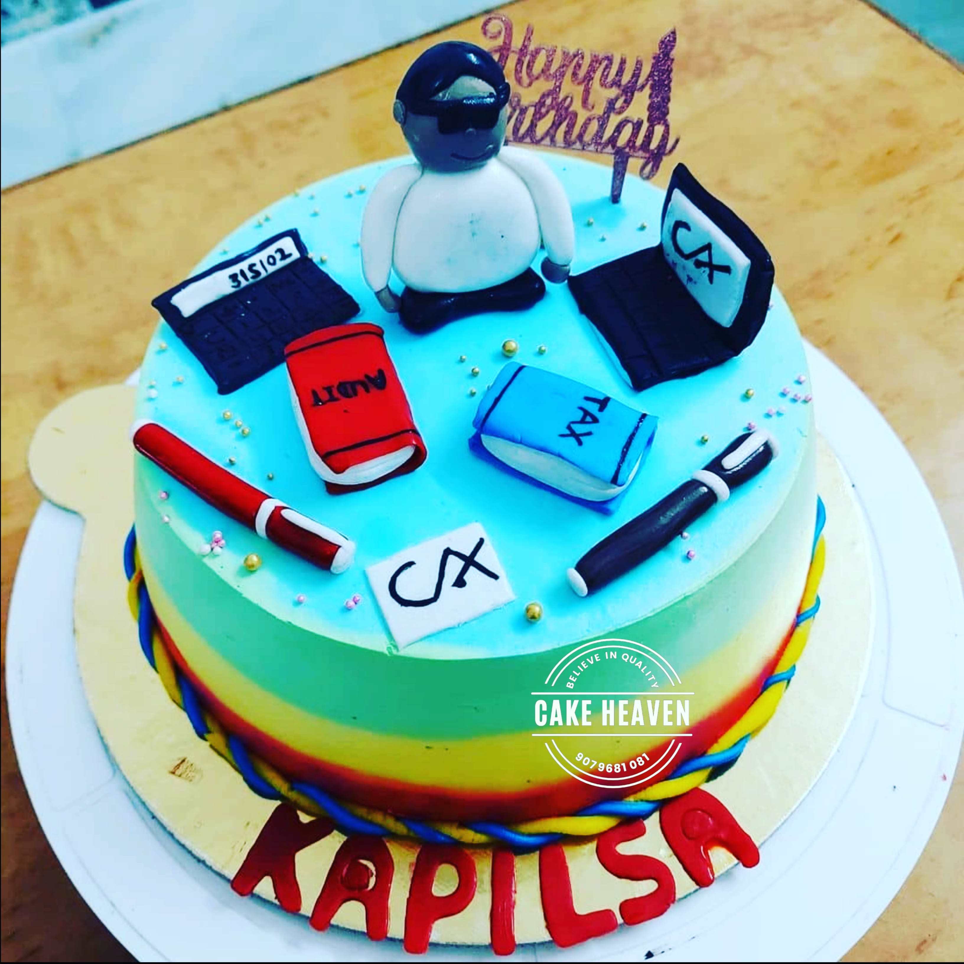 Charted Accountant Theme Cake, birthday cake for chartered accountant