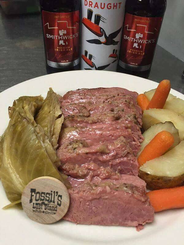 Menu of Fossil's Last Stand, Catasauqua, Allentown