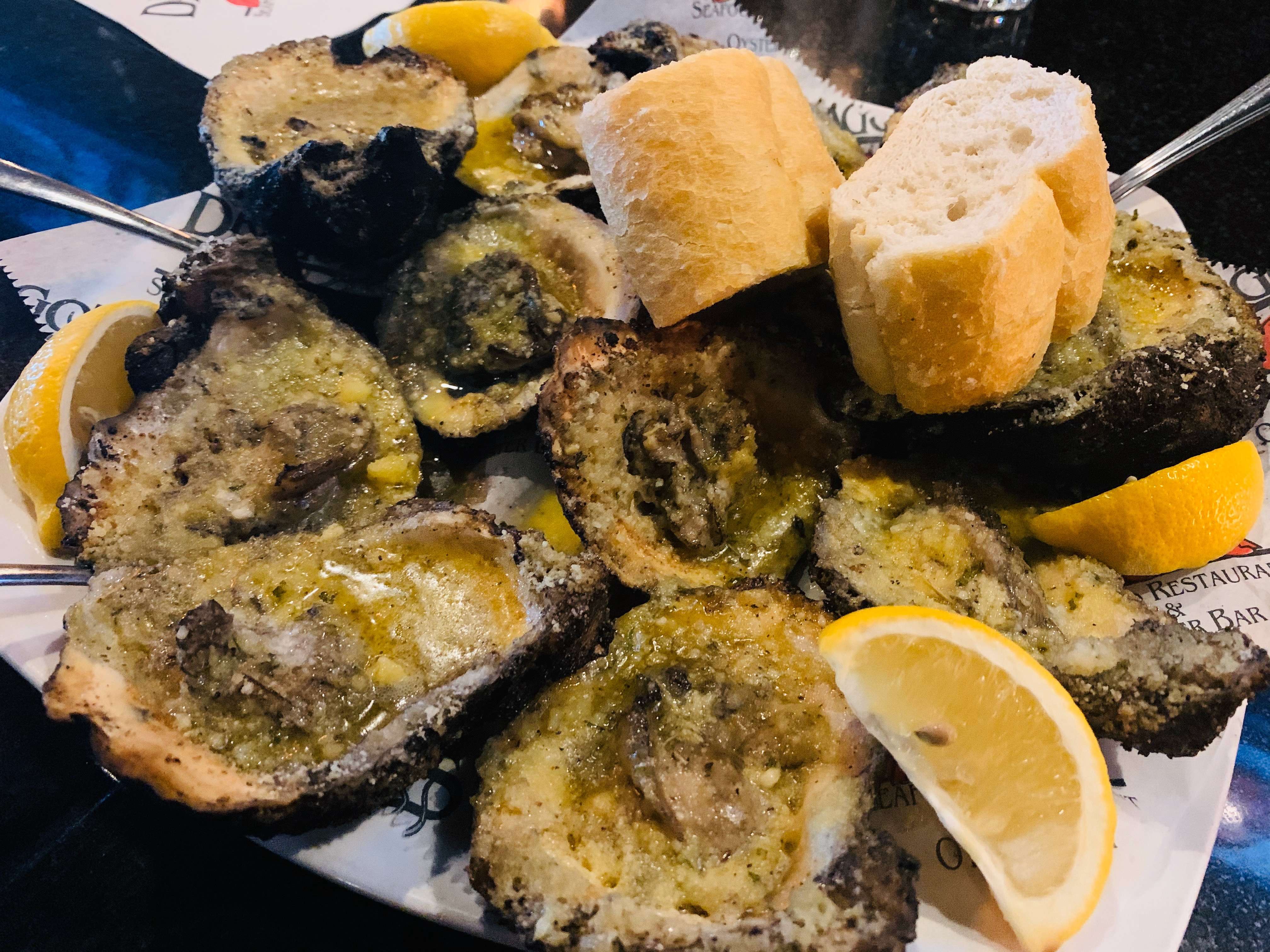 charbroiled oysters from Drago's in New Orleans: food