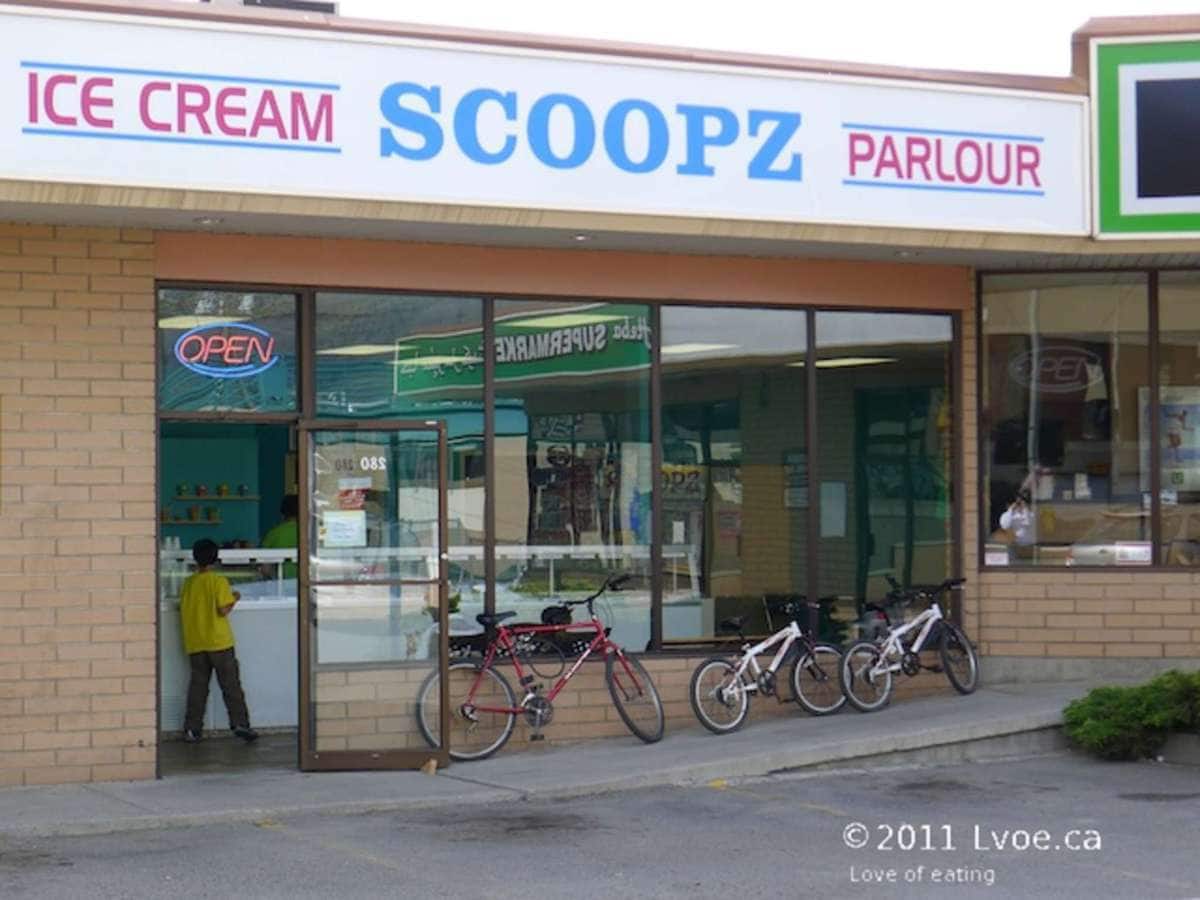 Menu of Scoopz Ice Cream Parlour, Kamloops, Downtown Kamloops