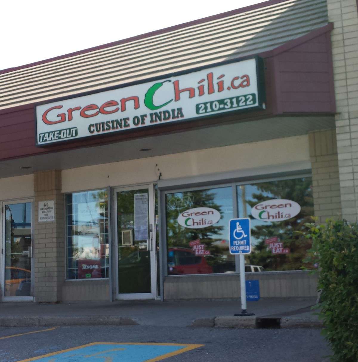 Menu of Green Chili, Banff Trail, Calgary