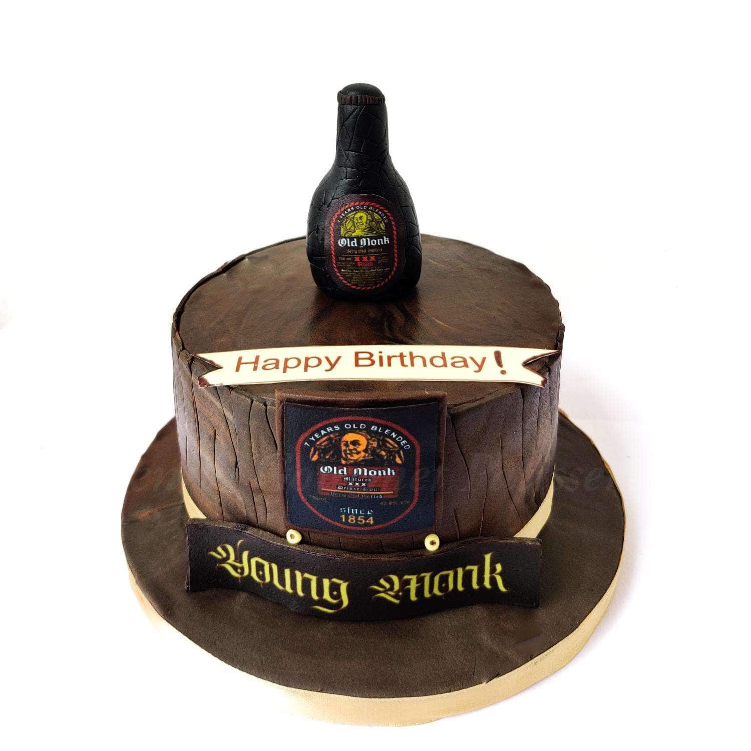 Cakemate - A last minute order, old monk rum bottle shape cake. When you  have such lovely encouraging client, you just cannot say NO. As always her  feedback was mind blowing #rumbottlecake #
