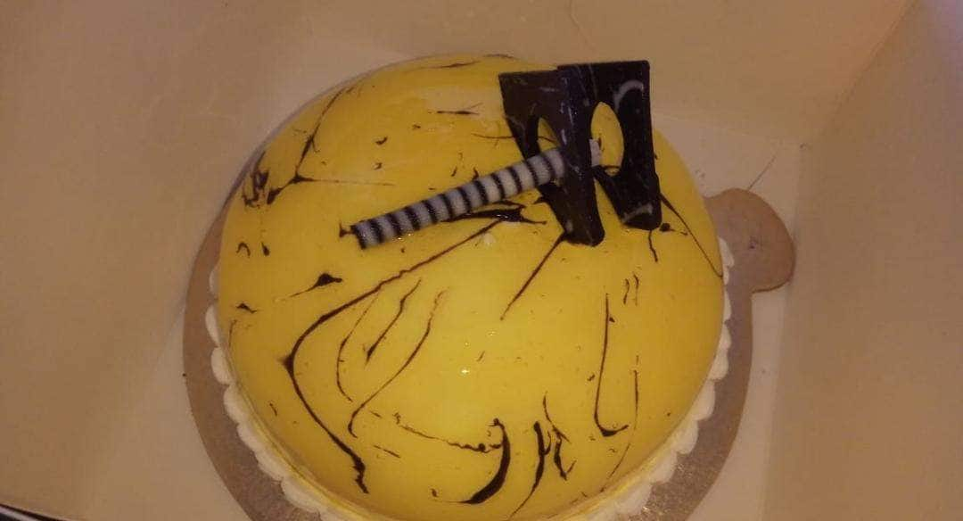 My husband requested a Pulp Fiction-themed bake for his birthday. Here is a  