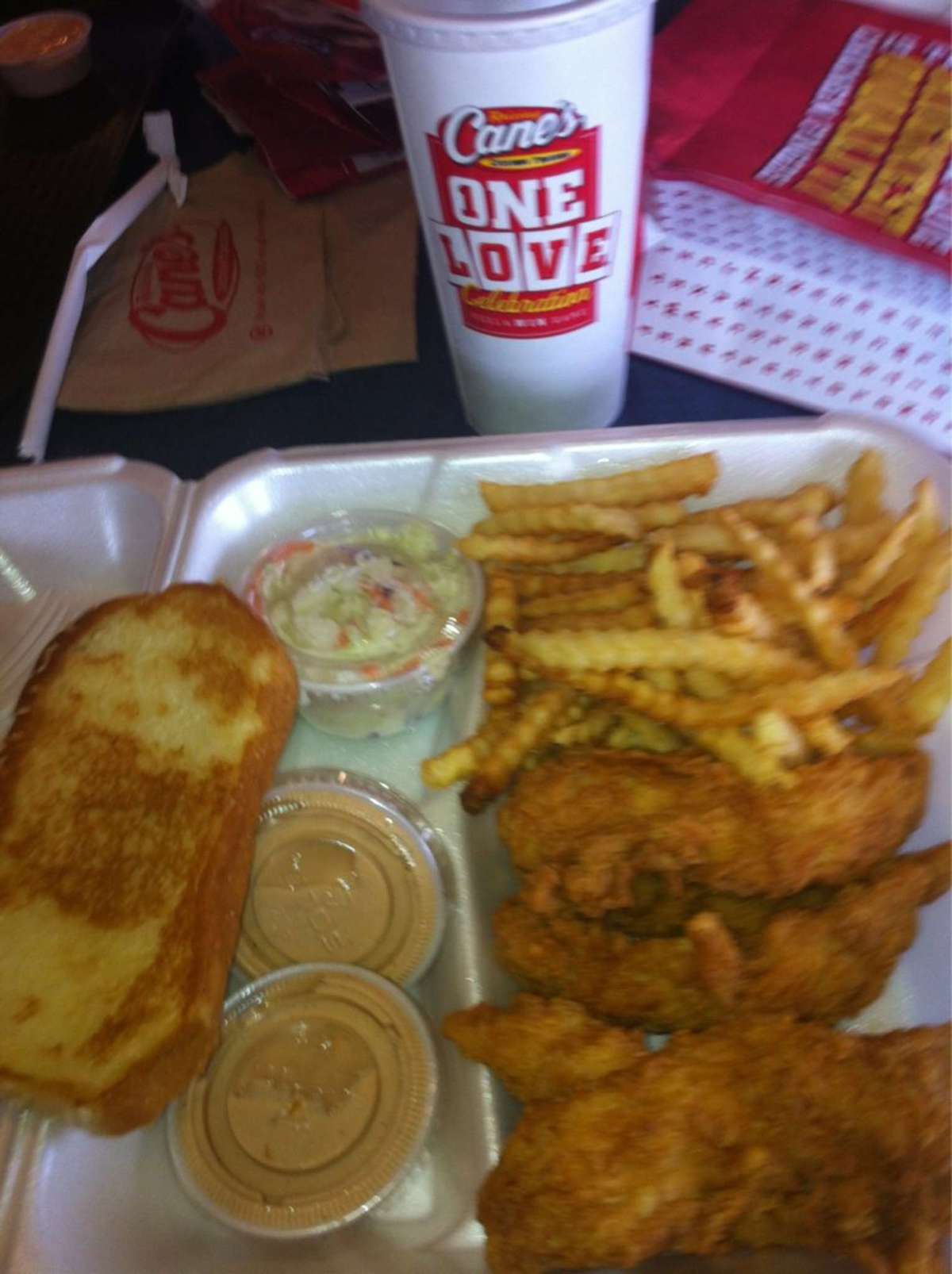 Menu of Raising Cane's Chicken Fingers, Slidell, New Orleans