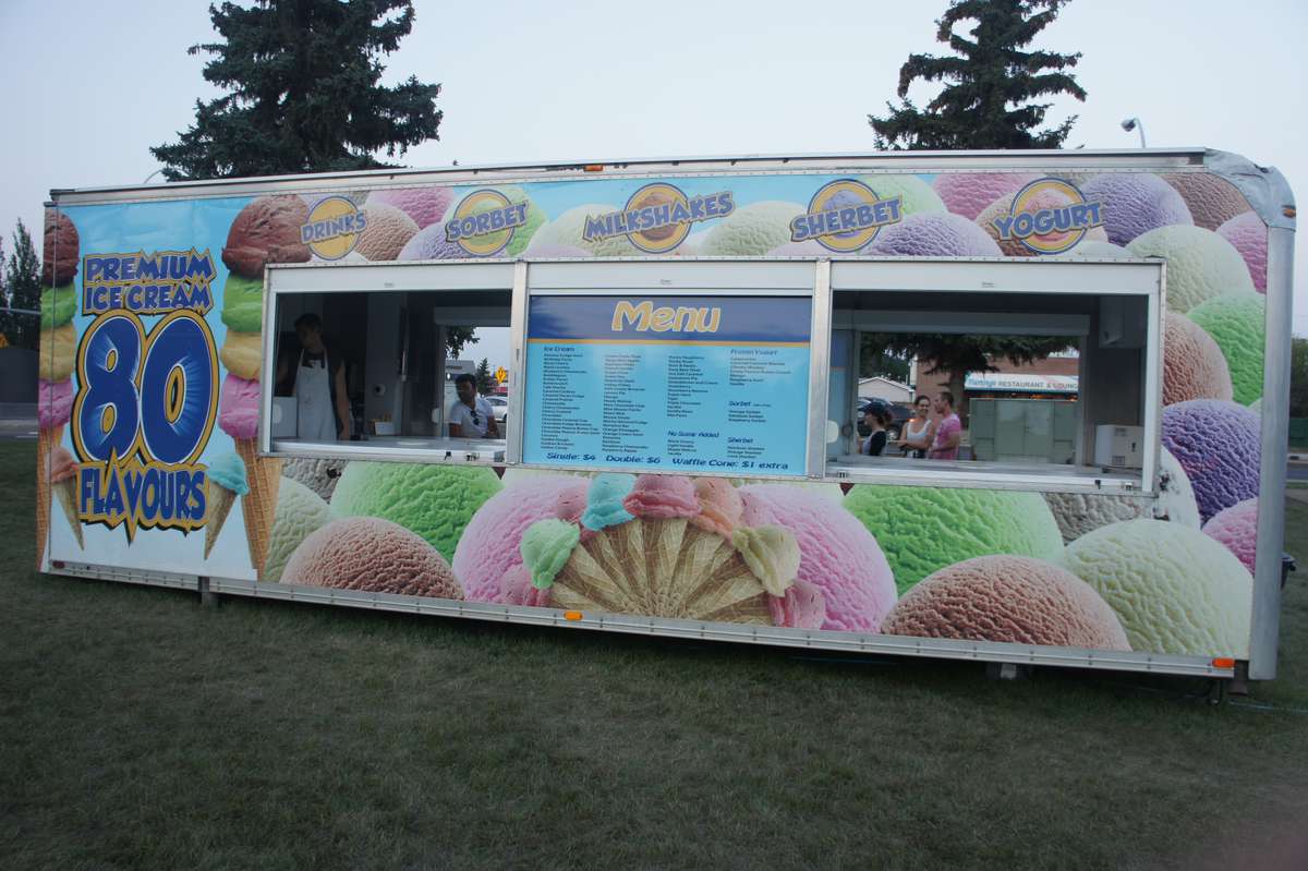 Menu of 80 Flavours Ice Cream, Meadowlark, Edmonton